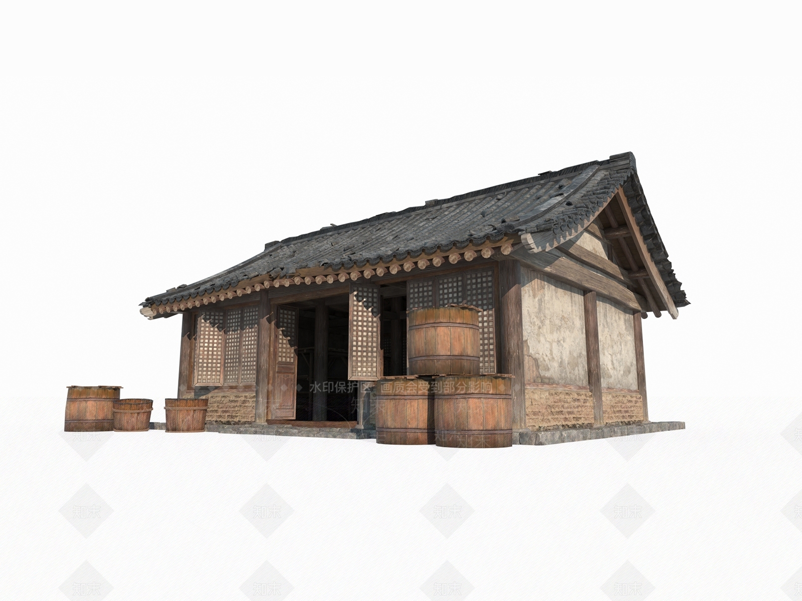 中式古建古建3D模型下载【ID:1230937872】