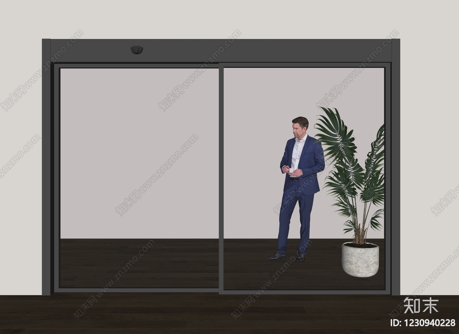 极简推拉门SU模型下载【ID:1230940228】