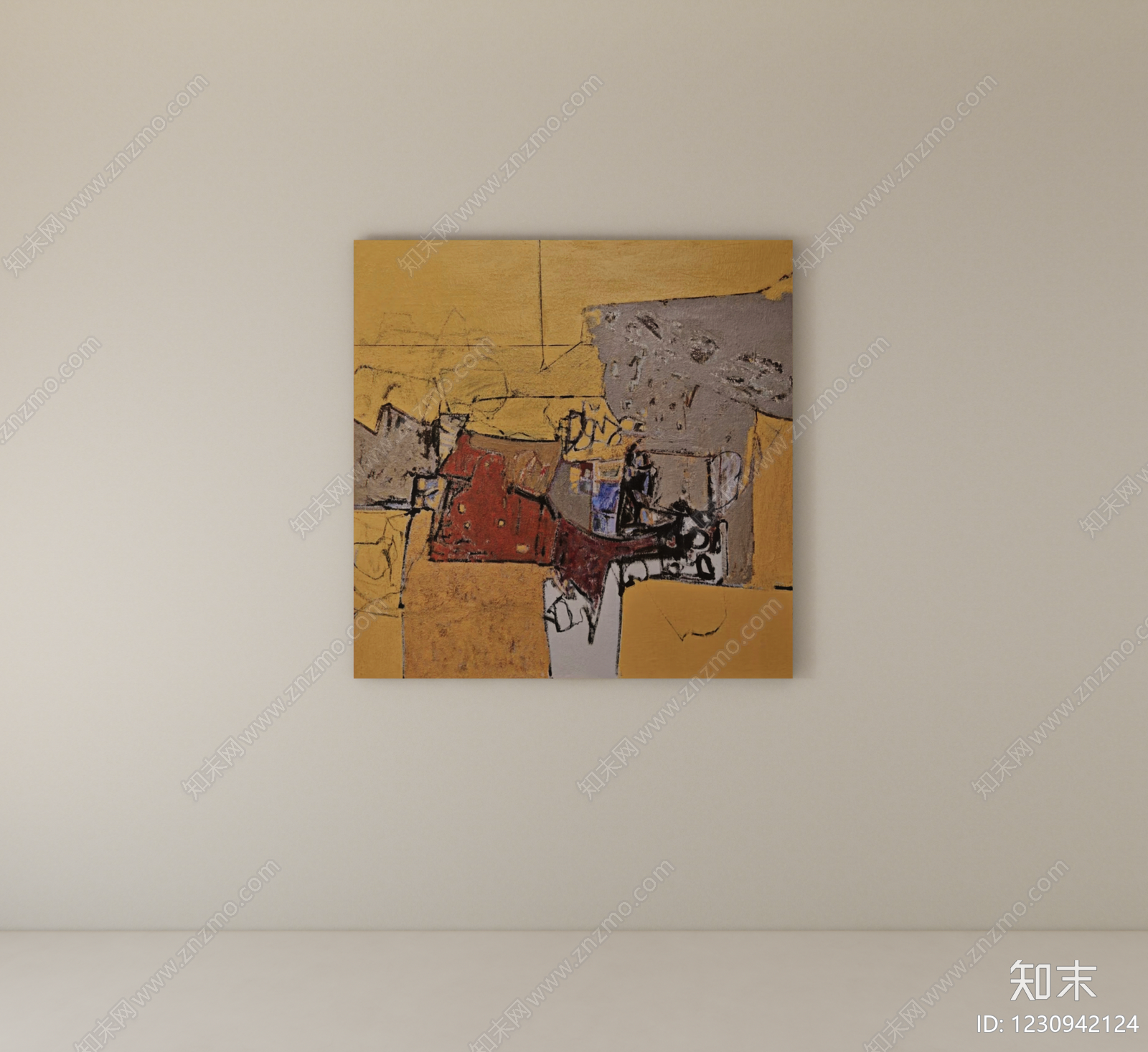 极简抽象画SU模型下载【ID:1230942124】