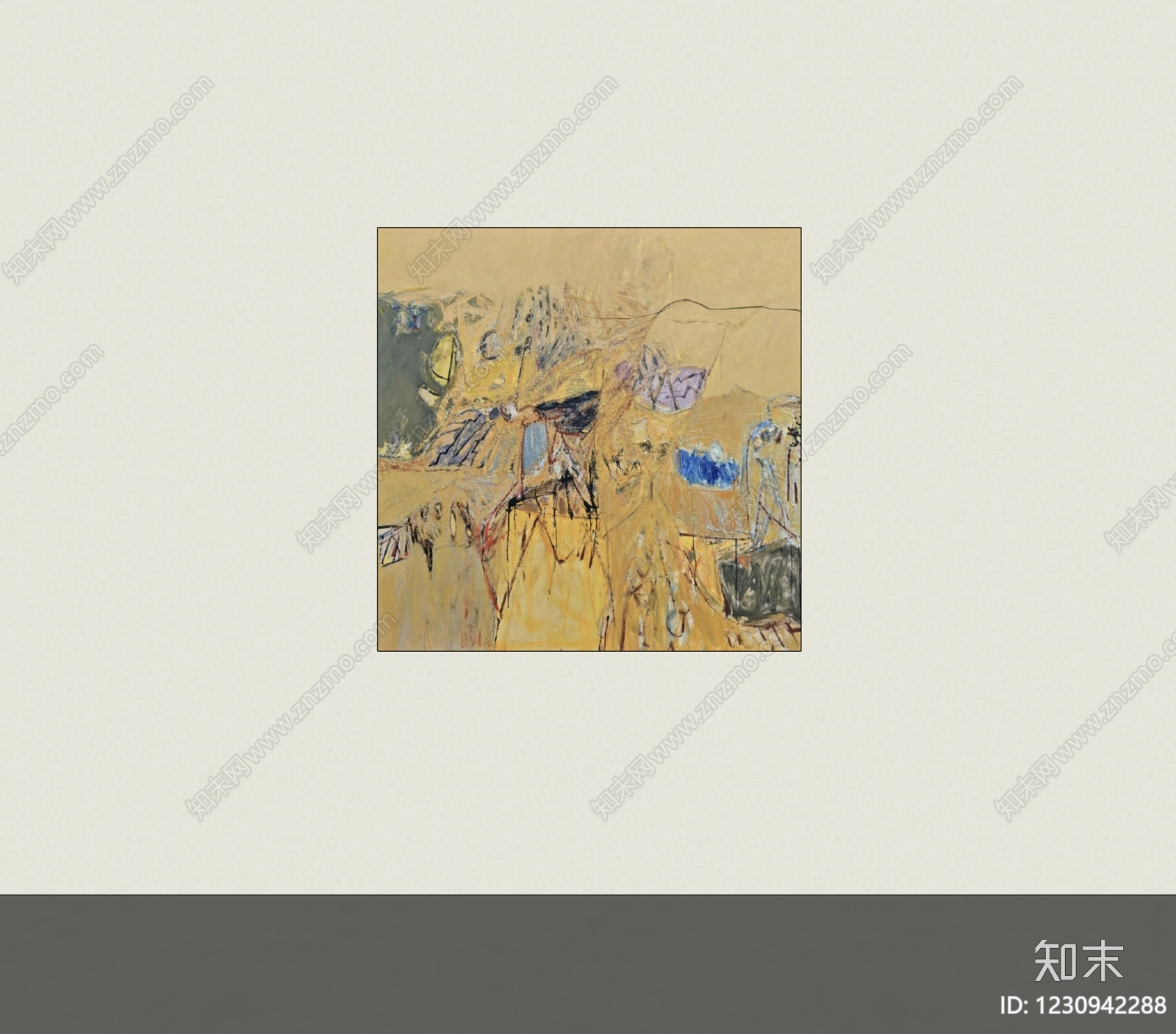 极简抽象画SU模型下载【ID:1230942288】