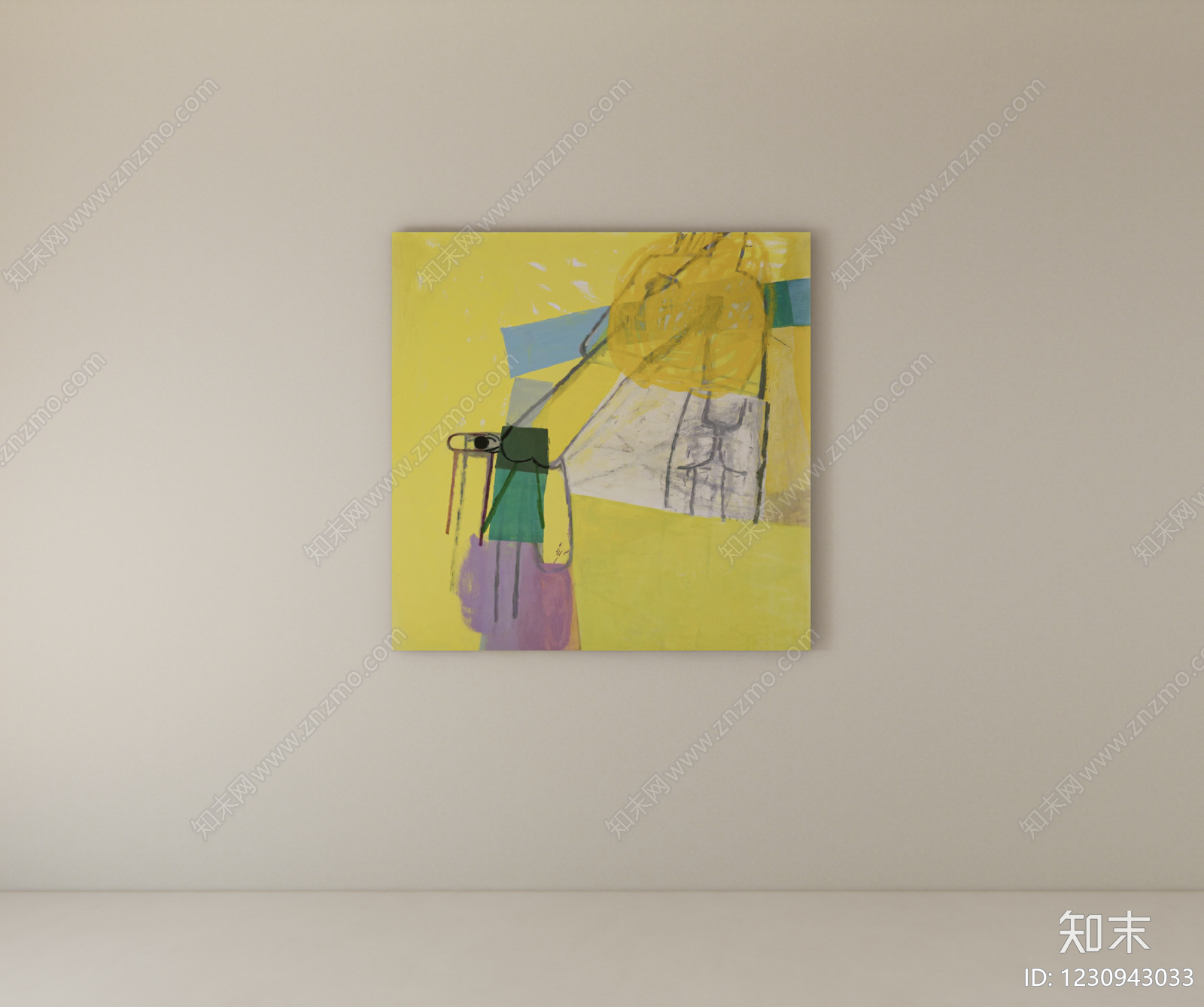 极简抽象画SU模型下载【ID:1230943033】