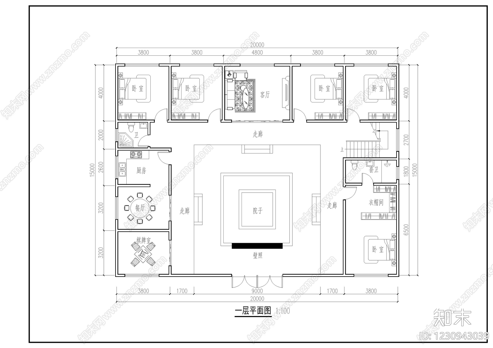 四合院cad施工图下载【ID:1230943039】
