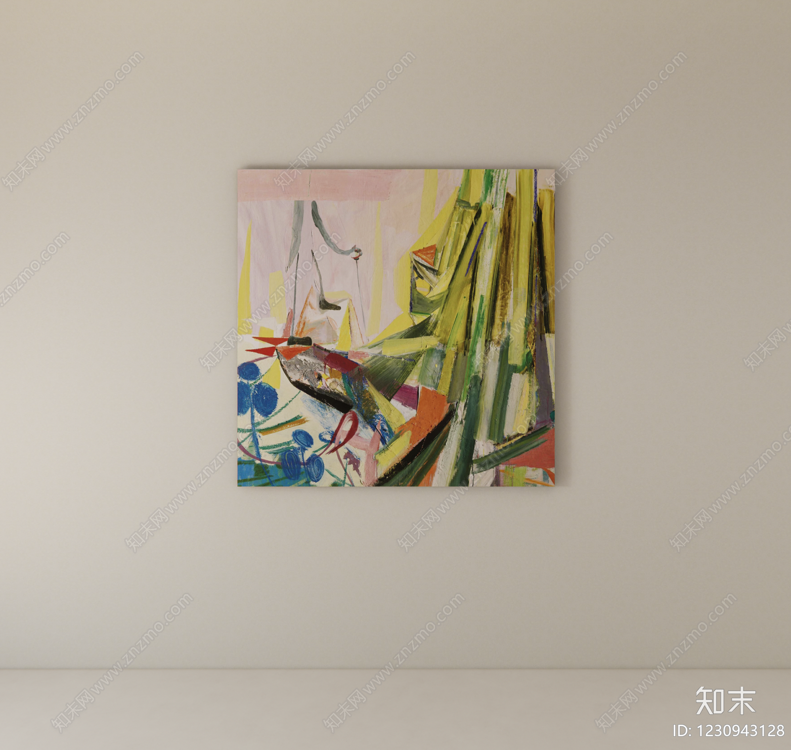 极简抽象画SU模型下载【ID:1230943128】