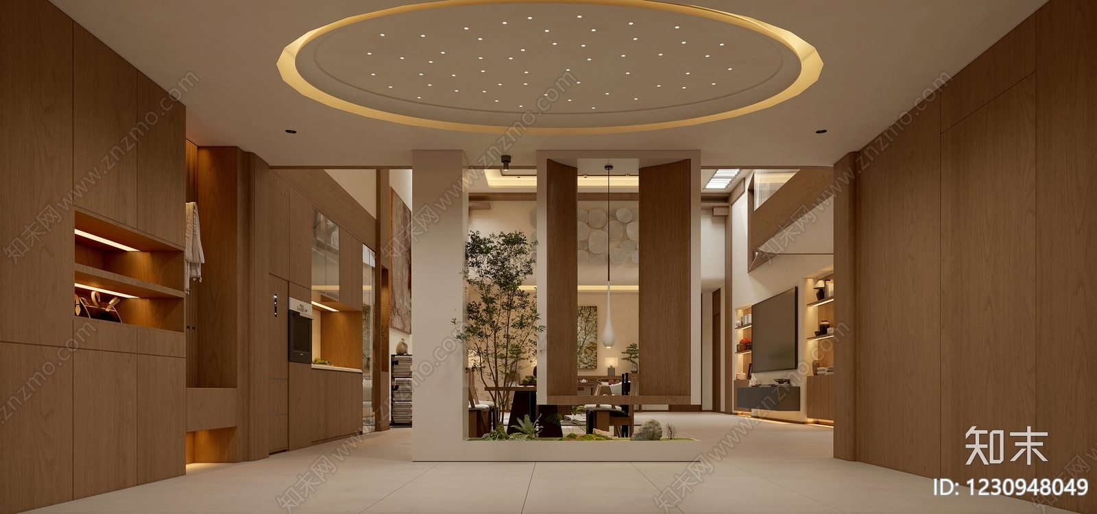 新中式宋式客餐厅3D模型下载【ID:1230948049】