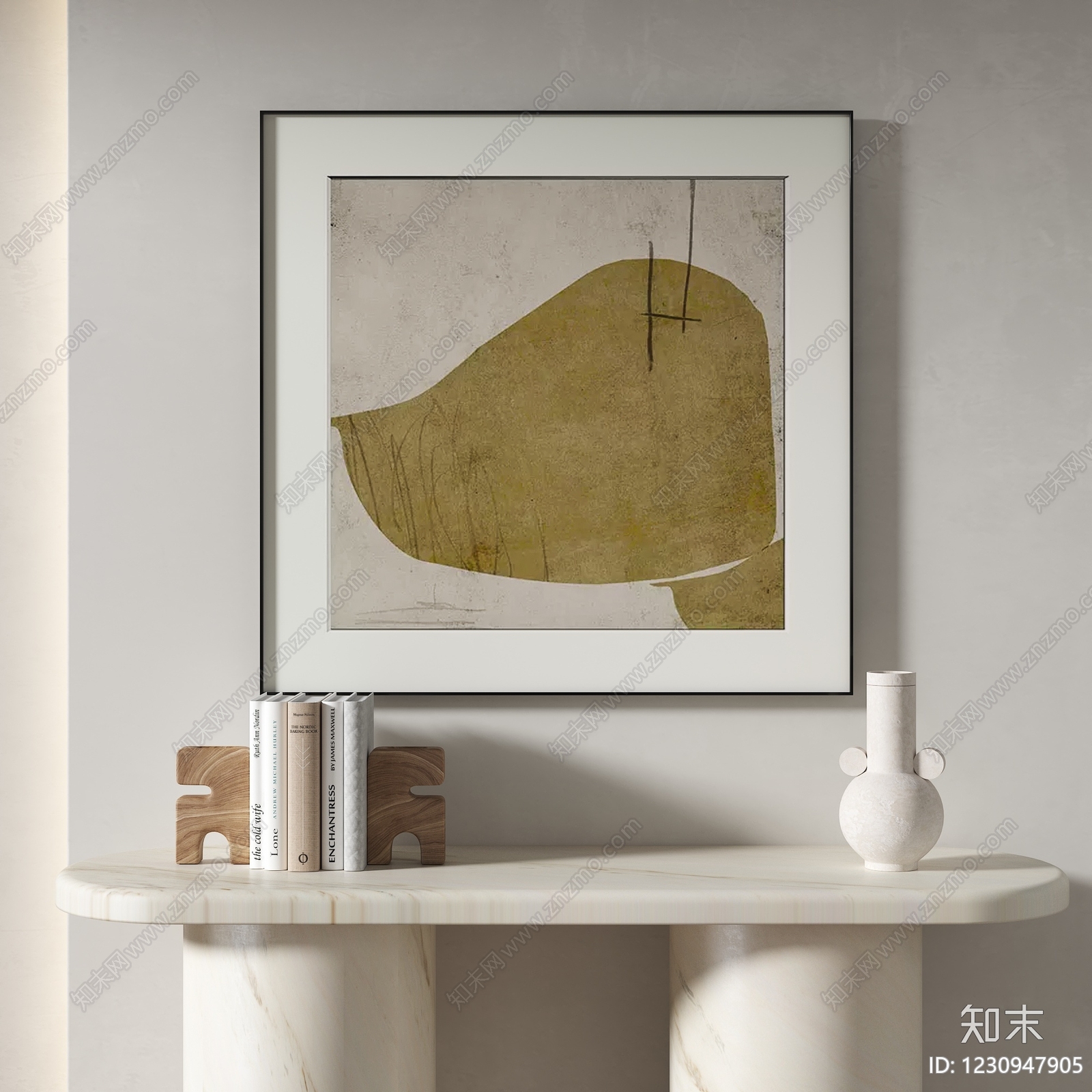 侘寂抽象挂画3D模型下载【ID:1230947905】