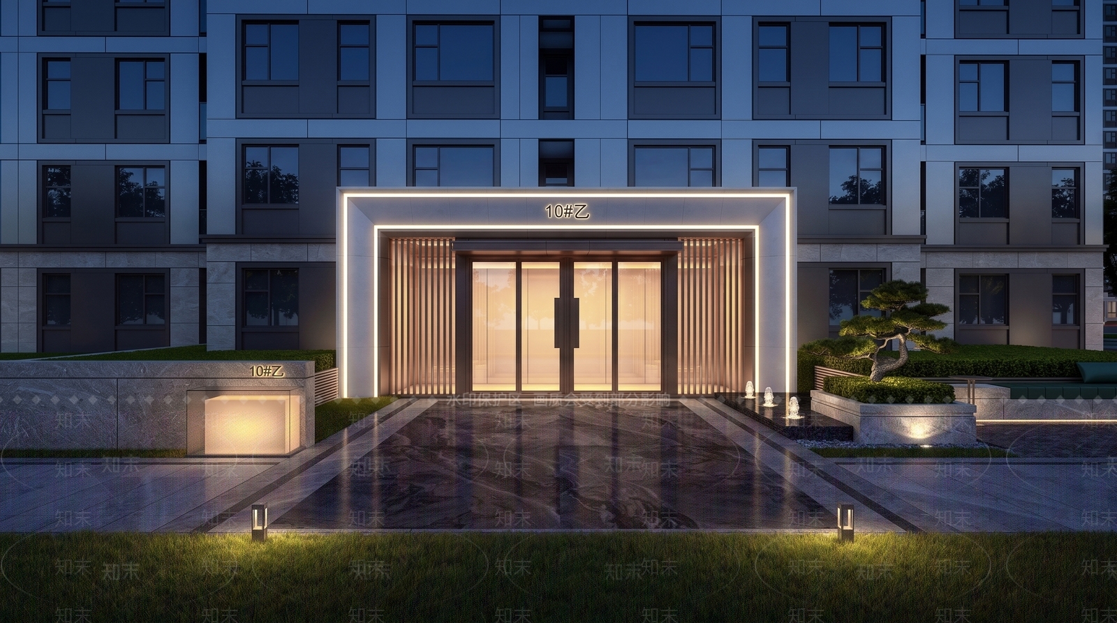 现代主义小区建筑SU模型下载【ID:1230949332】
