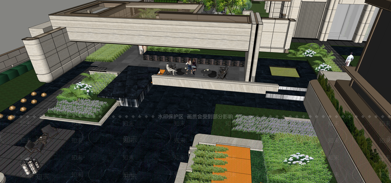 现代主义高层住宅SU模型下载【ID:1230951434】