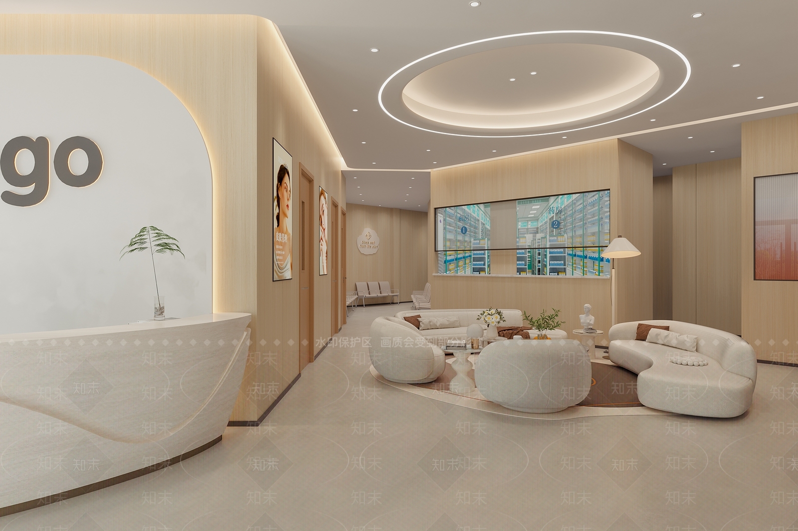 奶油风美容院3D模型下载【ID:1230954637】