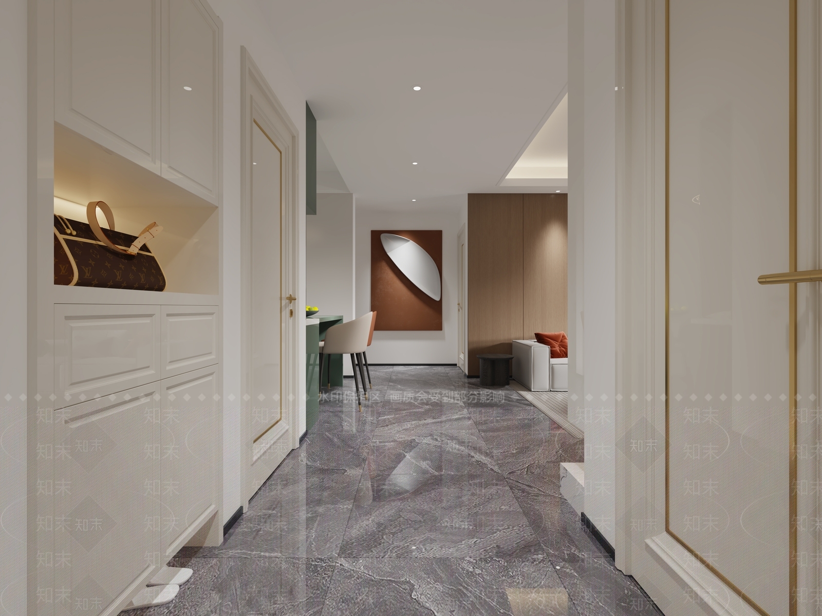 轻奢玄关3D模型下载【ID:1230957329】