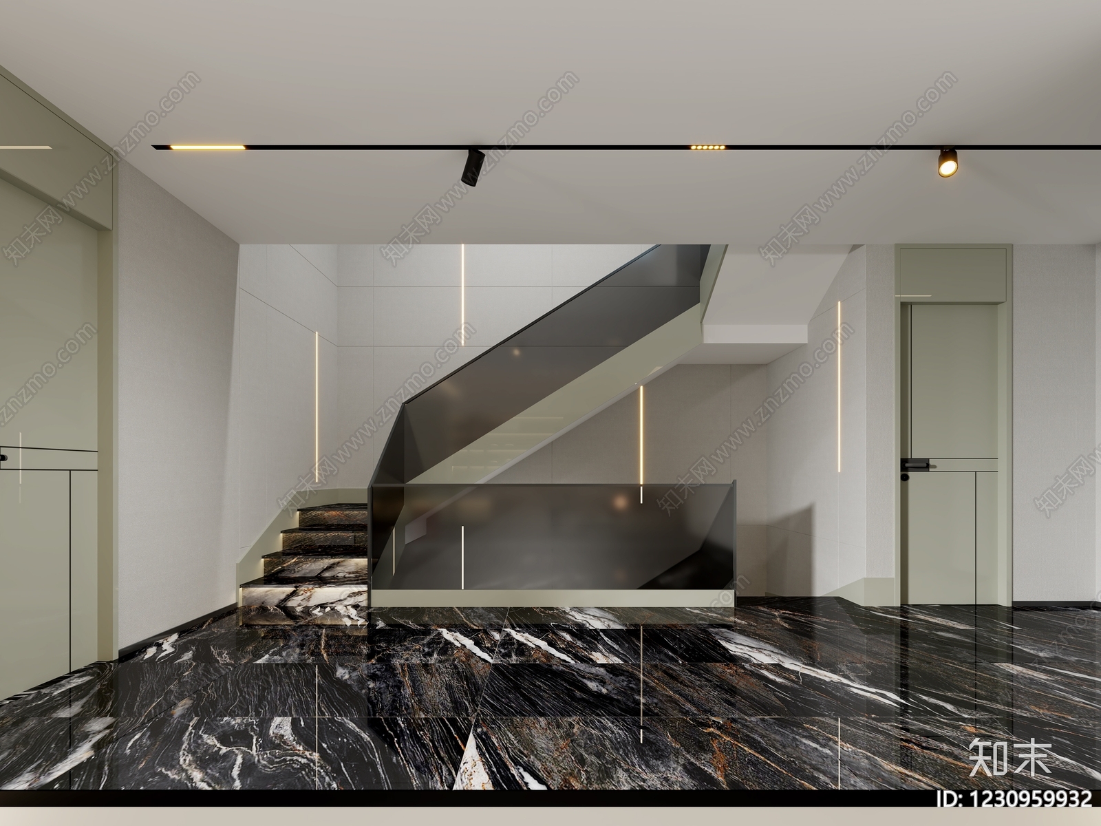 轻奢别墅客餐厅3D模型下载【ID:1230959932】