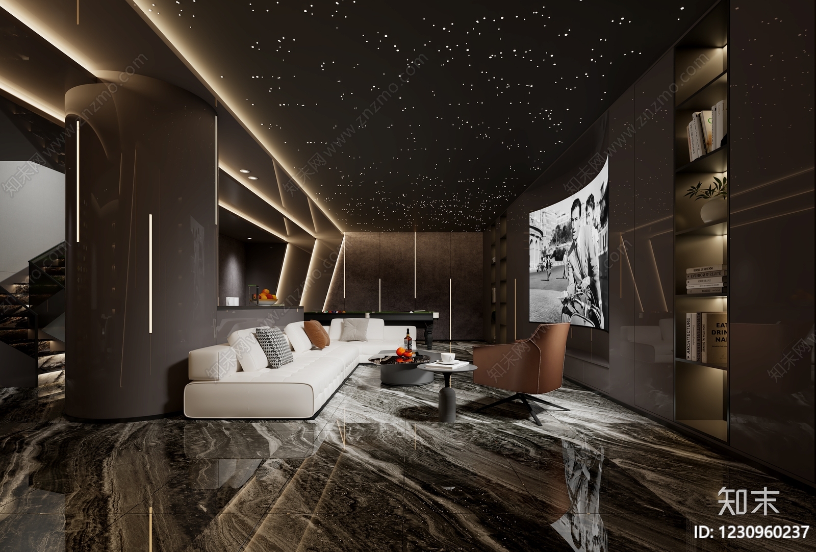 轻奢影音室3D模型下载【ID:1230960237】