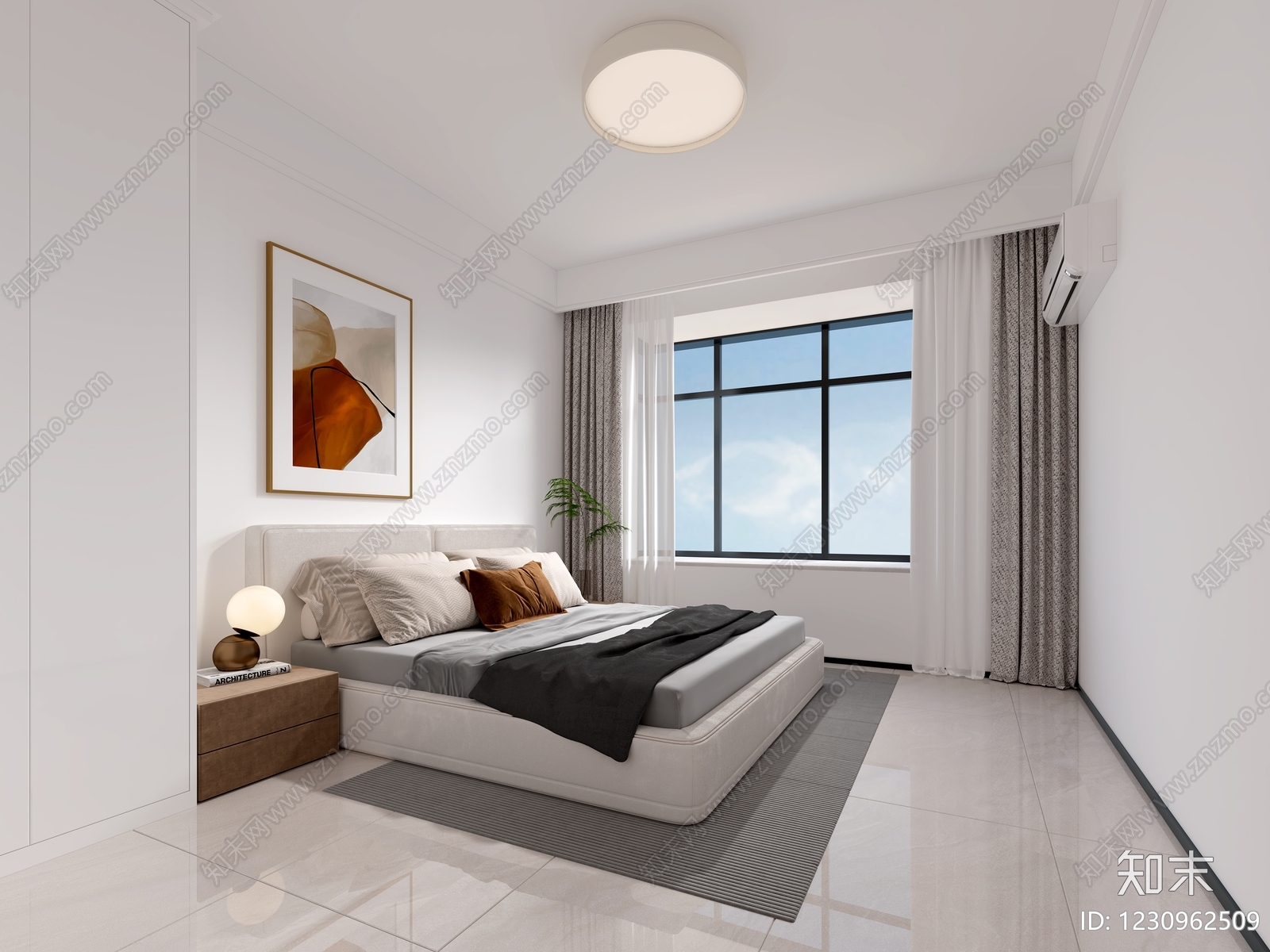 现代简约家居客厅3D模型下载【ID:1230962509】