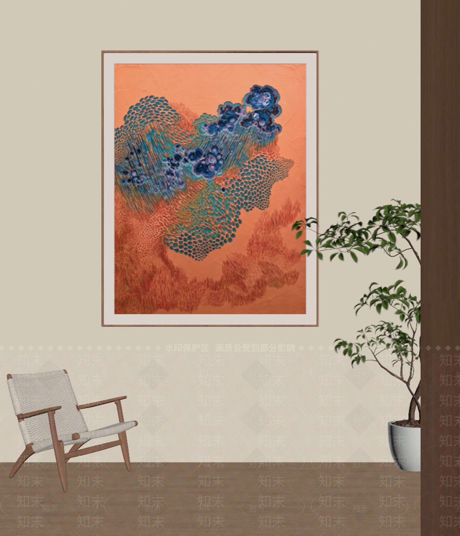原木风抽象画SU模型下载【ID:1230962877】