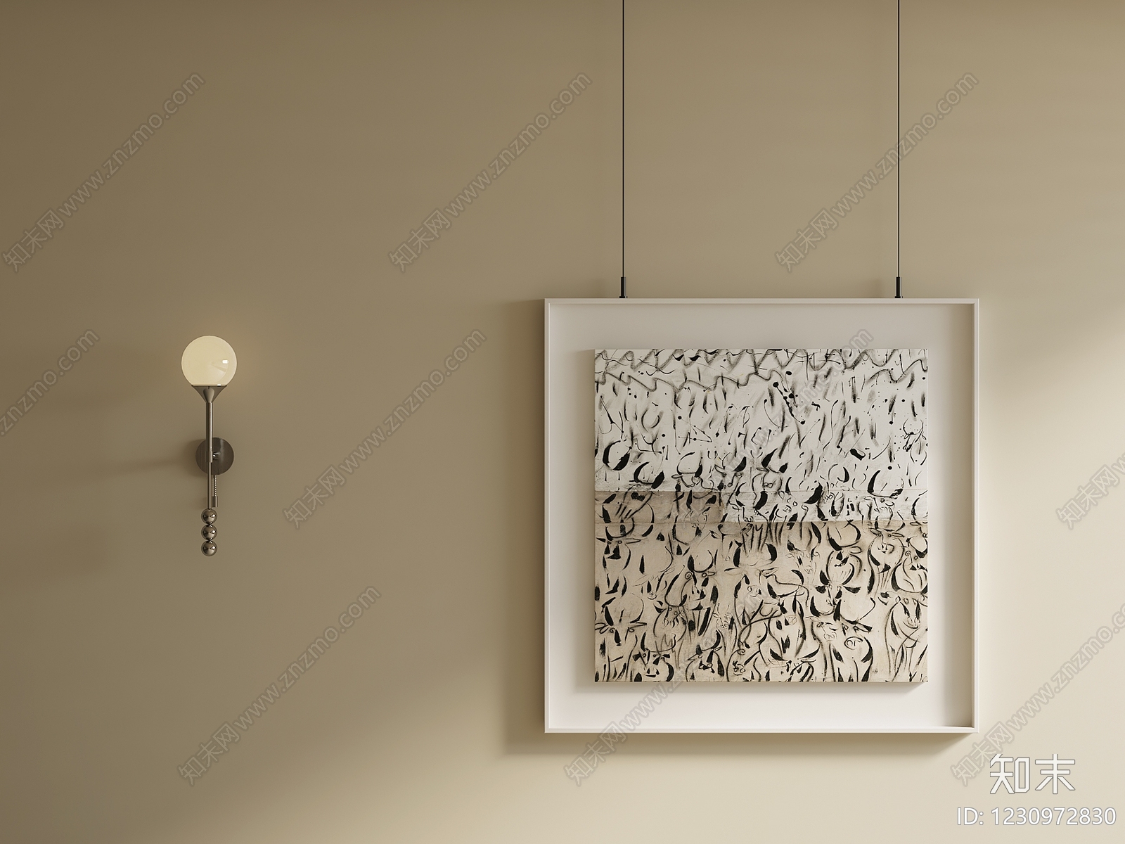 极简抽象挂画3D模型下载【ID:1230972830】