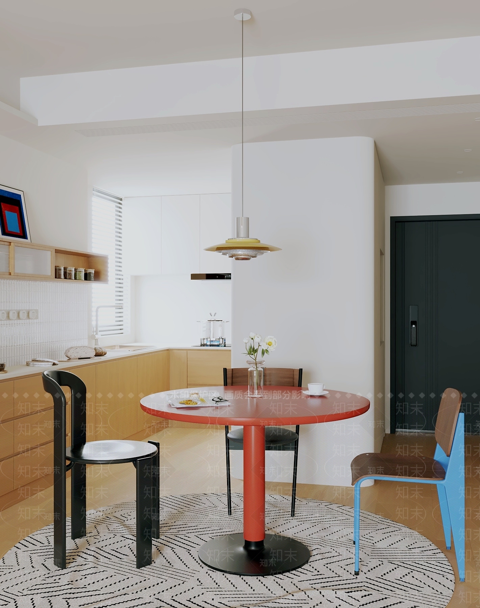 现代简约餐桌椅3D模型下载【ID:1230981924】