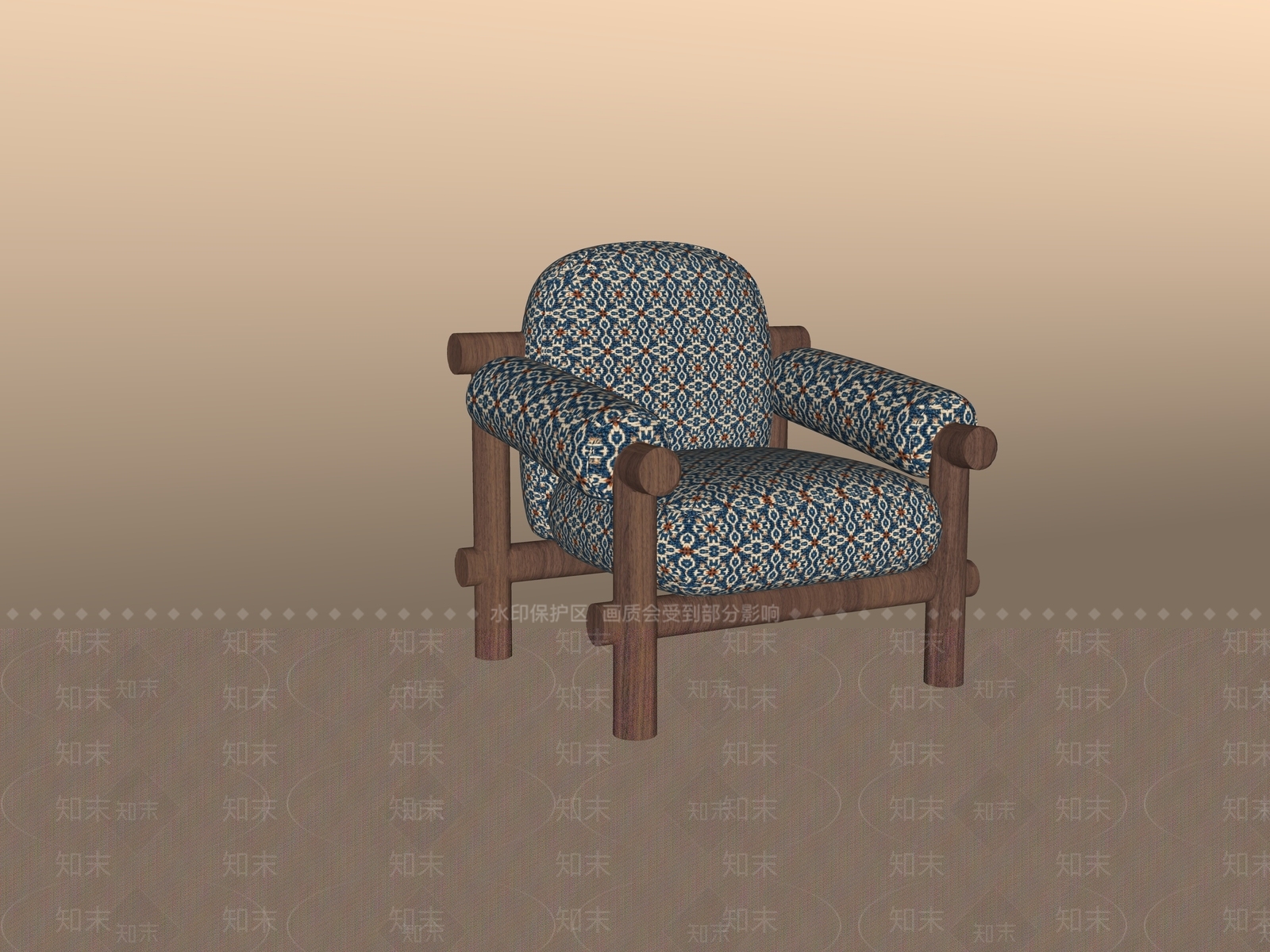 中古风休闲椅SU模型下载【ID:1230983571】