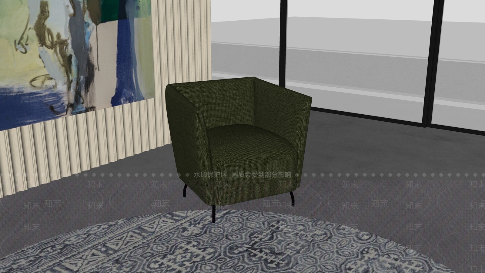 现代简约休闲椅SU模型下载【ID:1230983909】