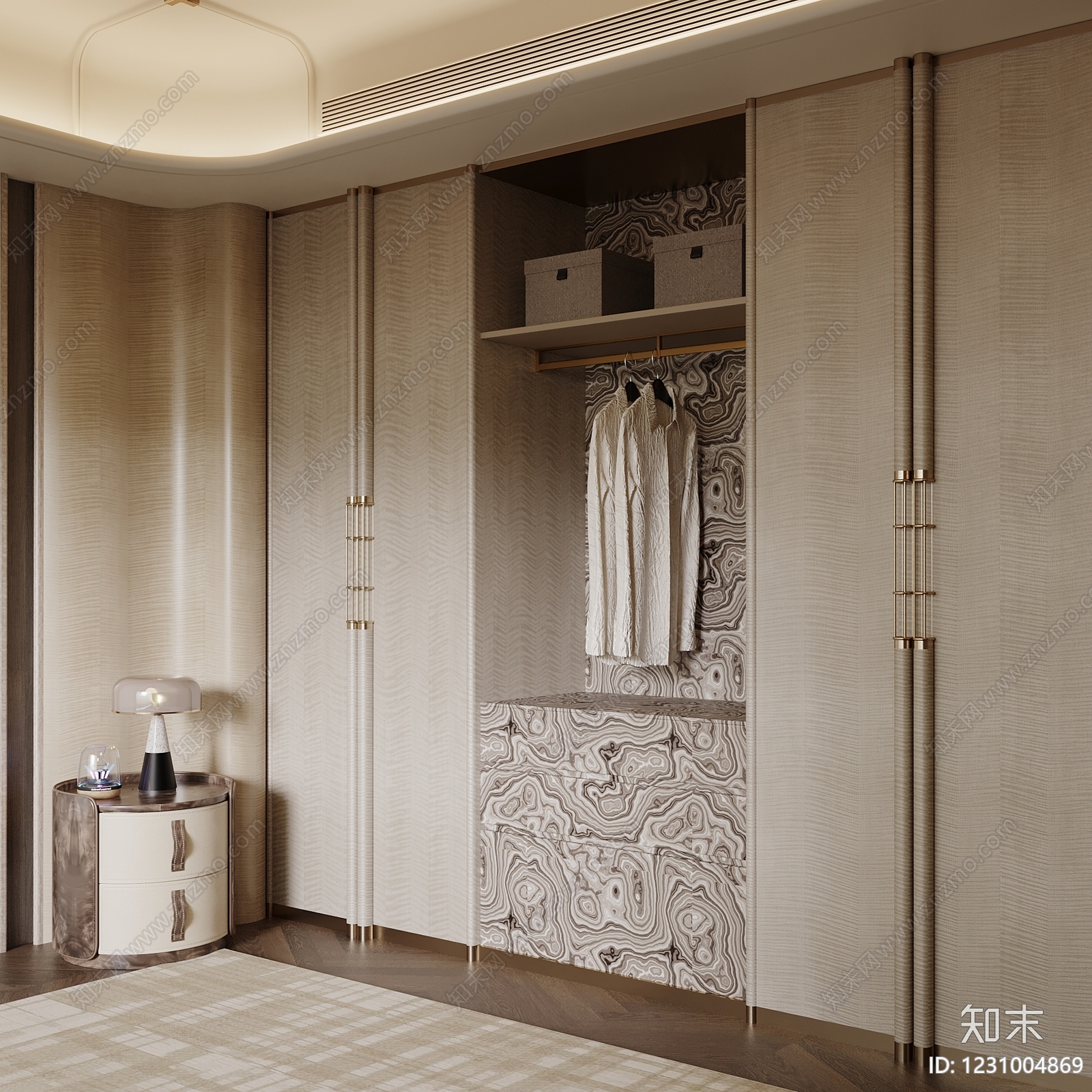 轻奢衣柜SU模型下载【ID:1231004869】