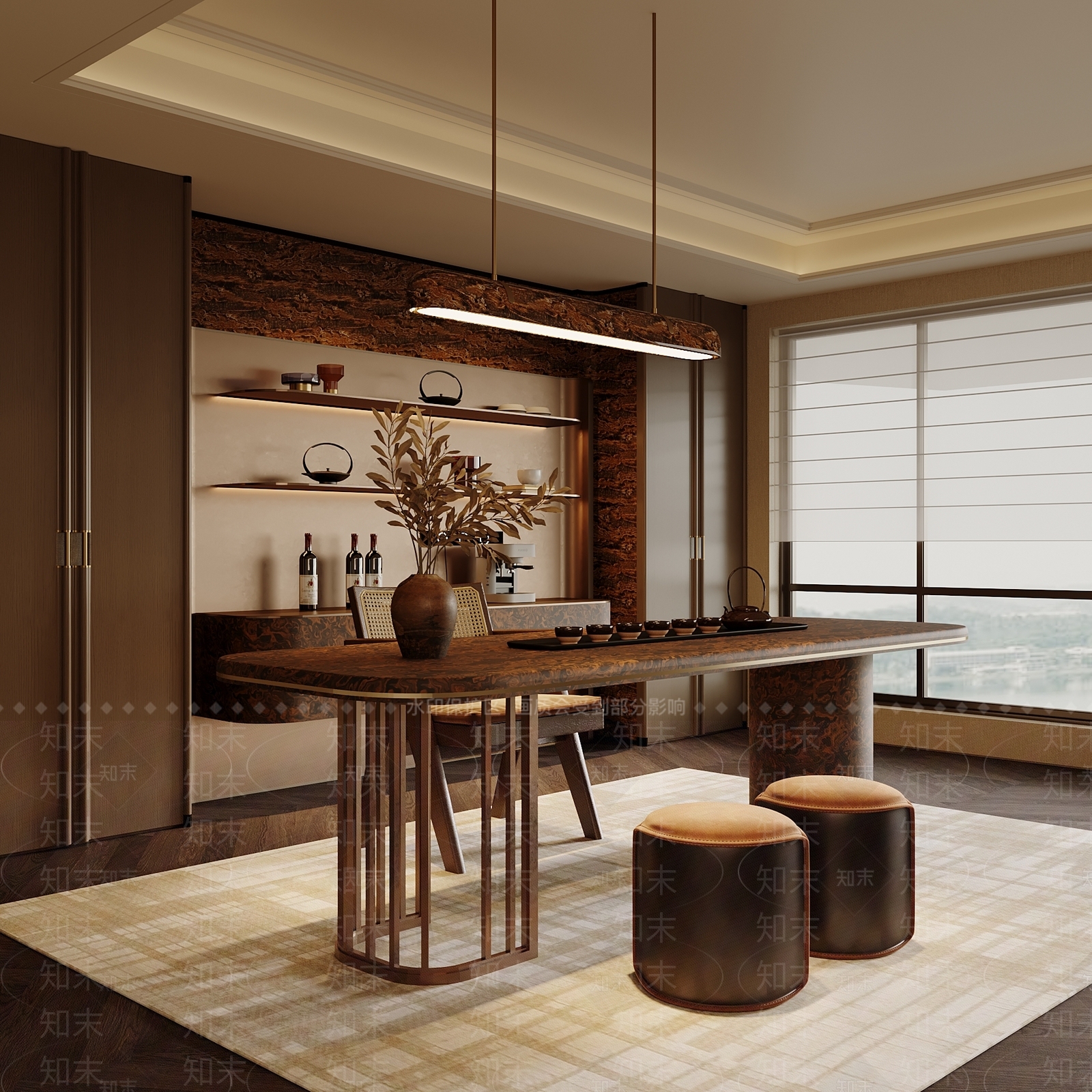 新中式茶室3D模型下载【ID:1231006092】