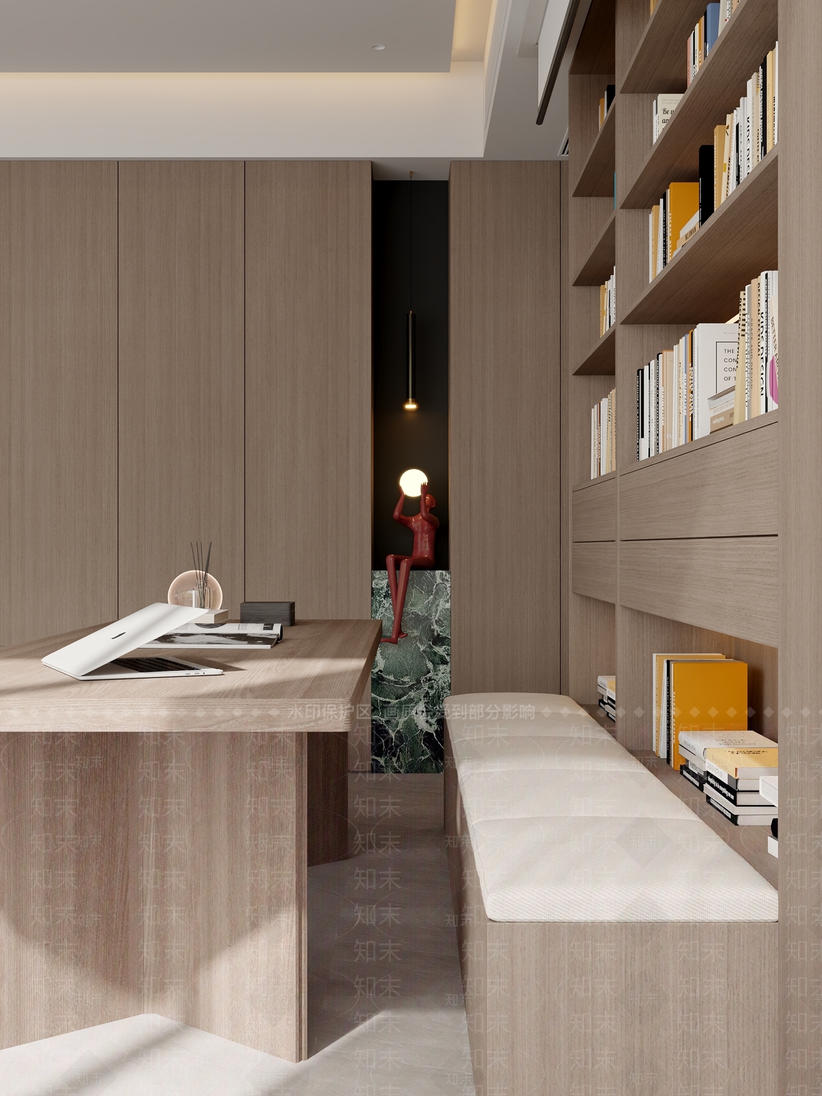 现代简约书房3D模型下载【ID:1231010744】