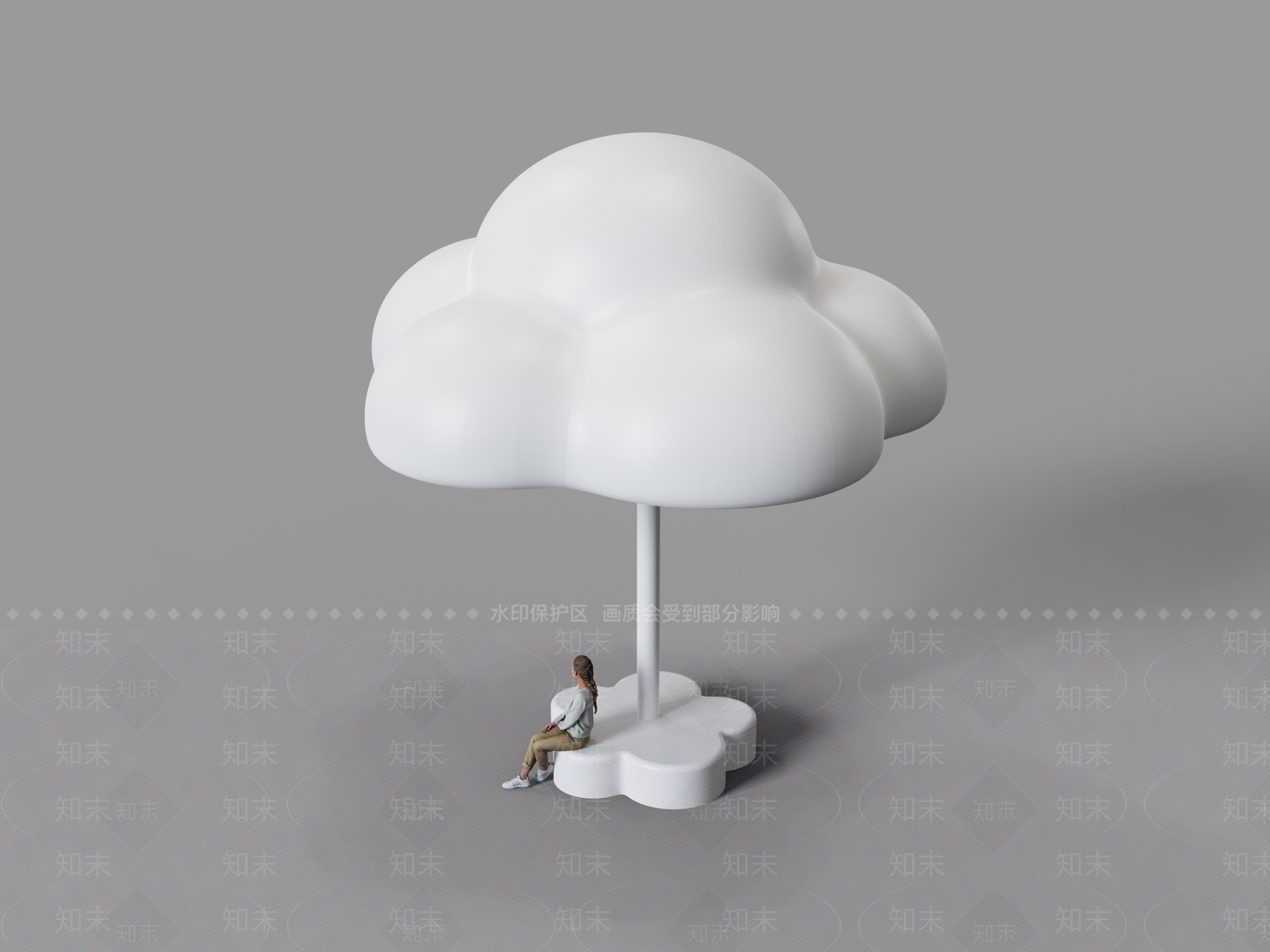 极简城市广场装置3D模型下载【ID:1231011221】