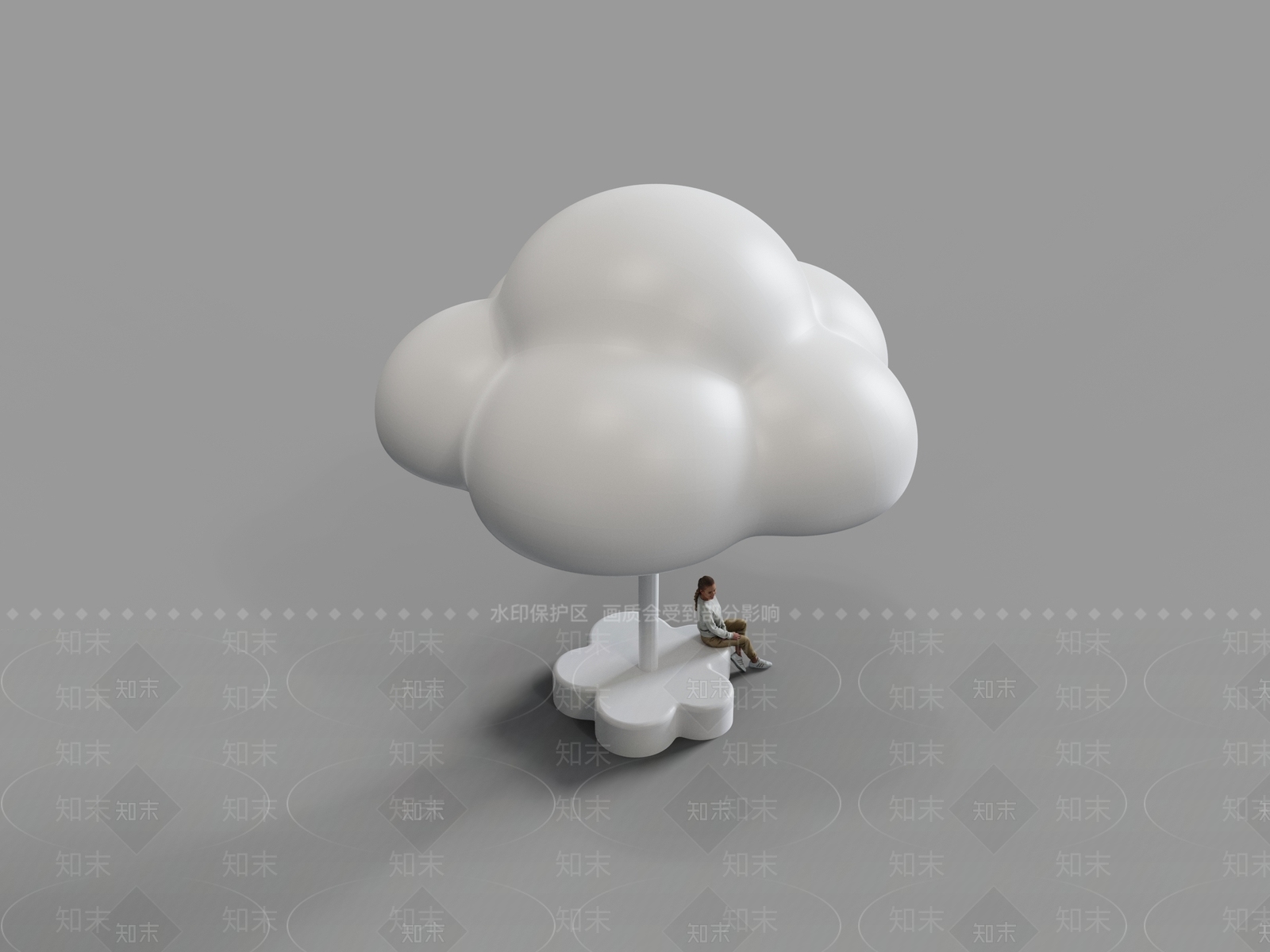 极简城市广场装置3D模型下载【ID:1231011221】