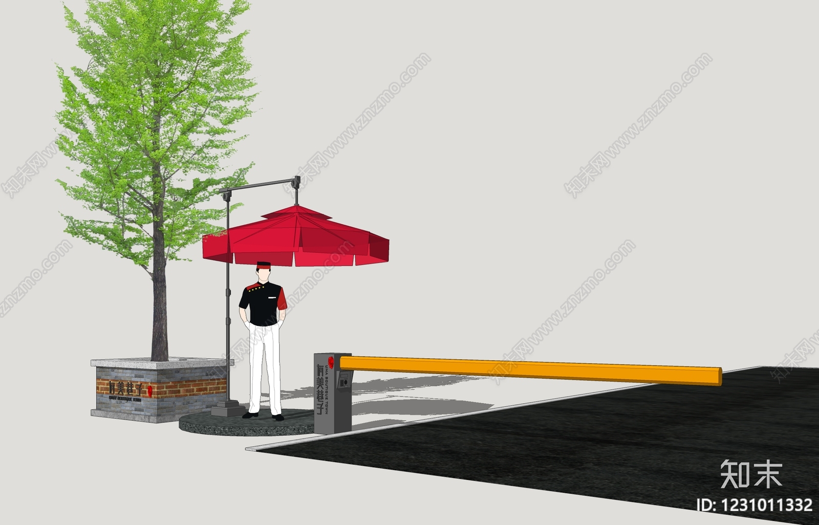 现代小区景观SU模型下载【ID:1231011332】