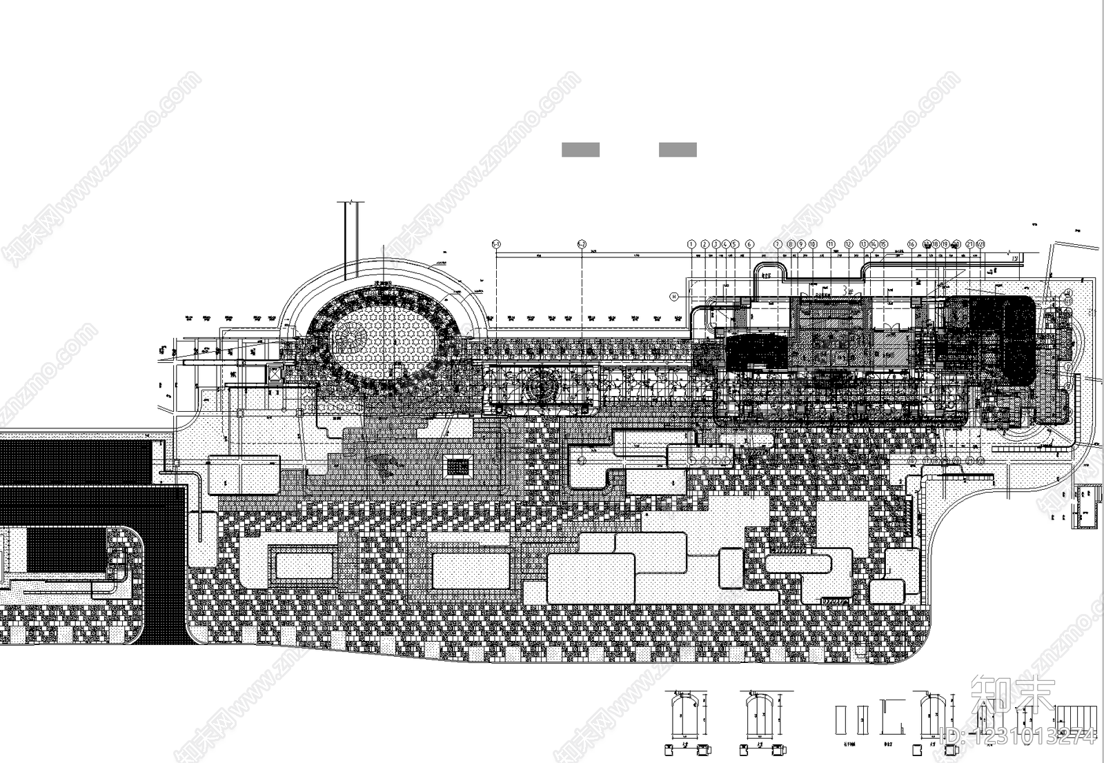 示范区景观cad施工图下载【ID:1231013274】
