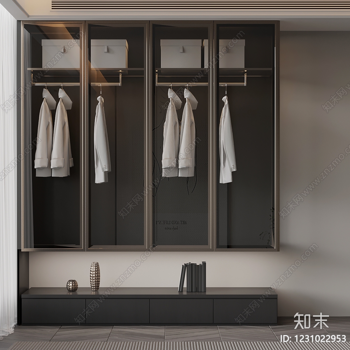 意式极简衣柜3D模型下载【ID:1231022953】