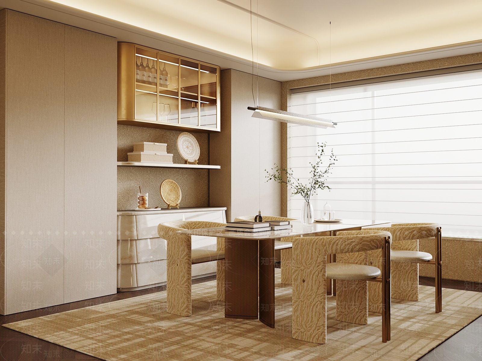 轻奢家居餐厅3D模型下载【ID:1231030088】