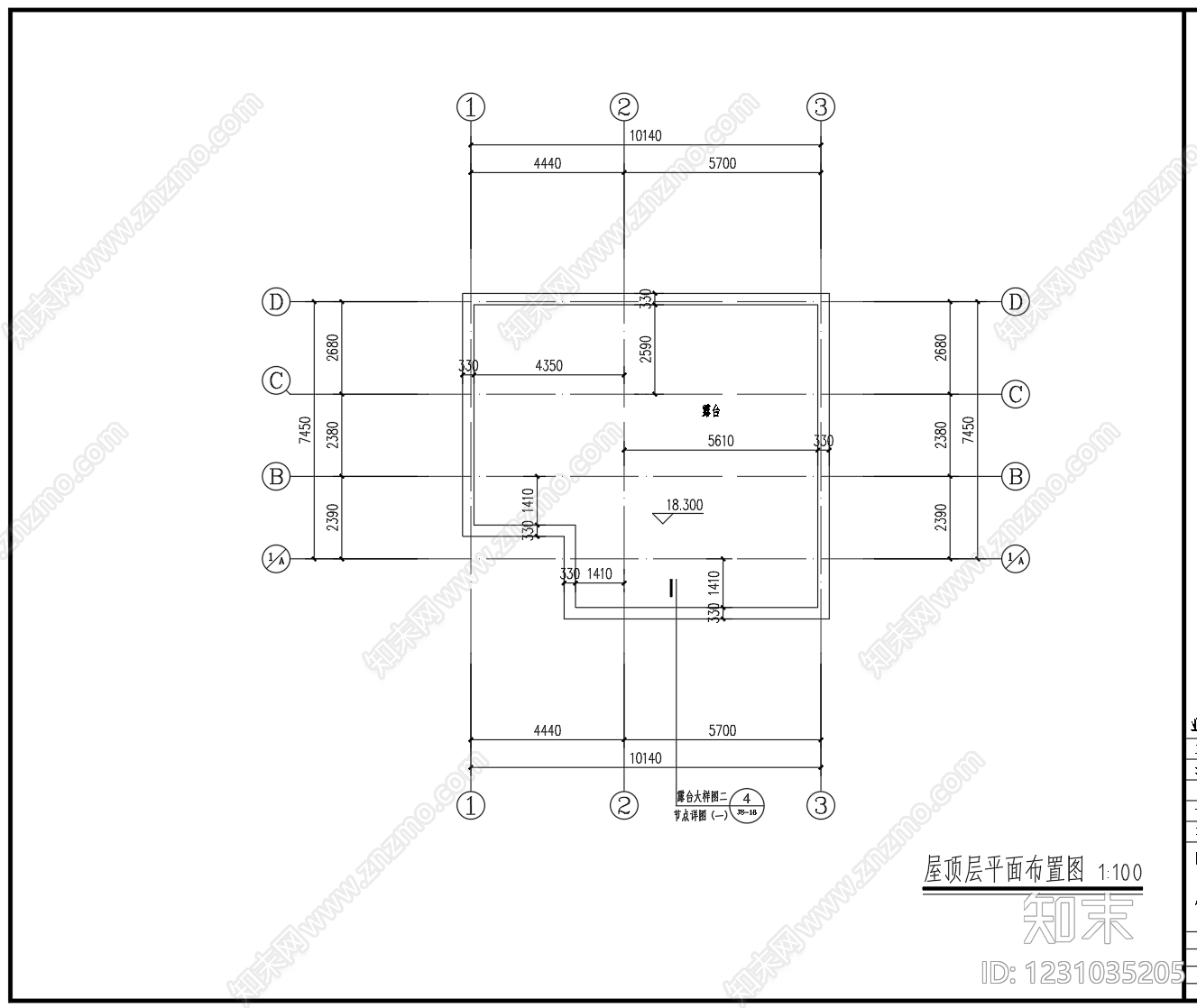 住宅楼建筑cad施工图下载【ID:1231035205】