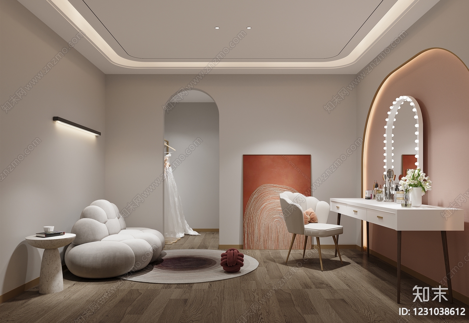 奶油风婚纱摄影3D模型下载【ID:1231038612】