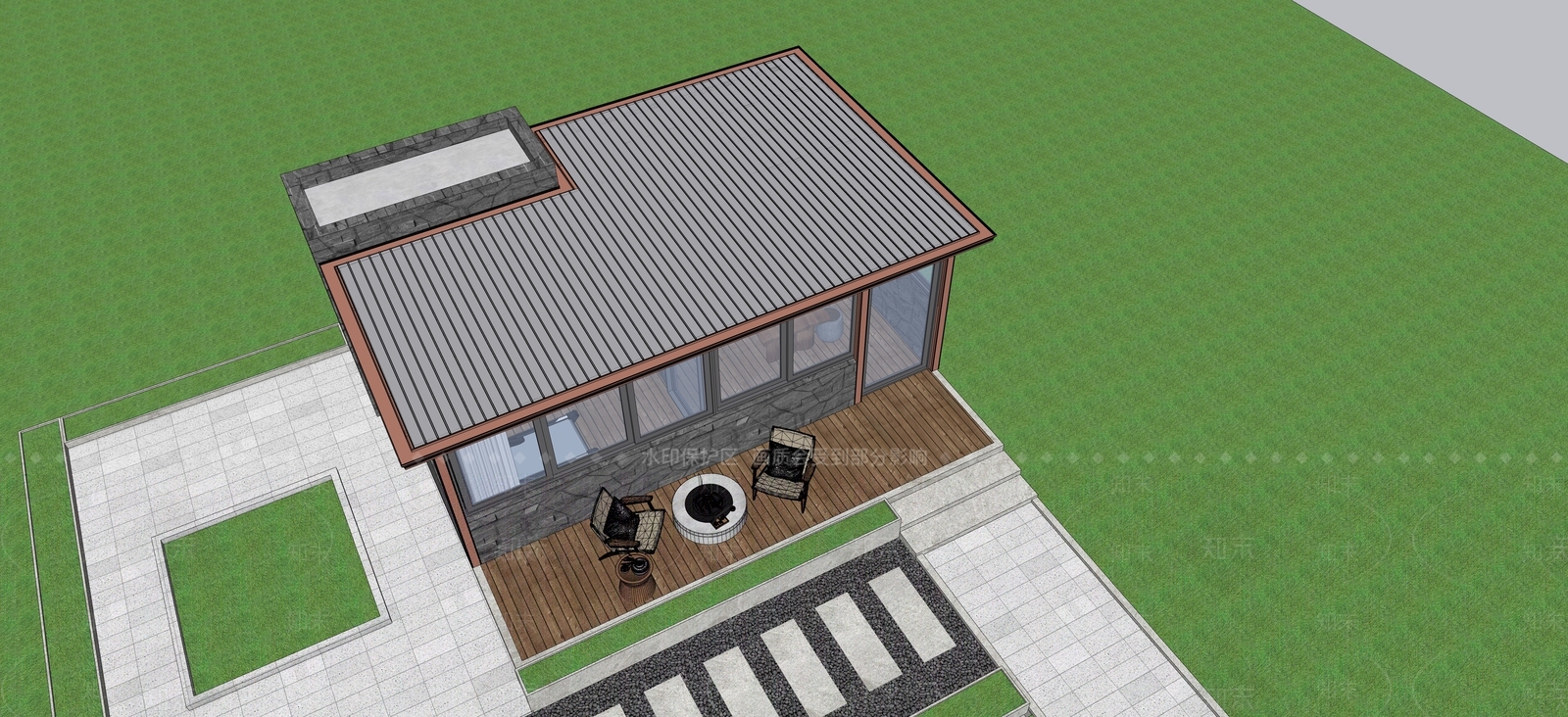 现代小公建SU模型下载【ID:1231039413】