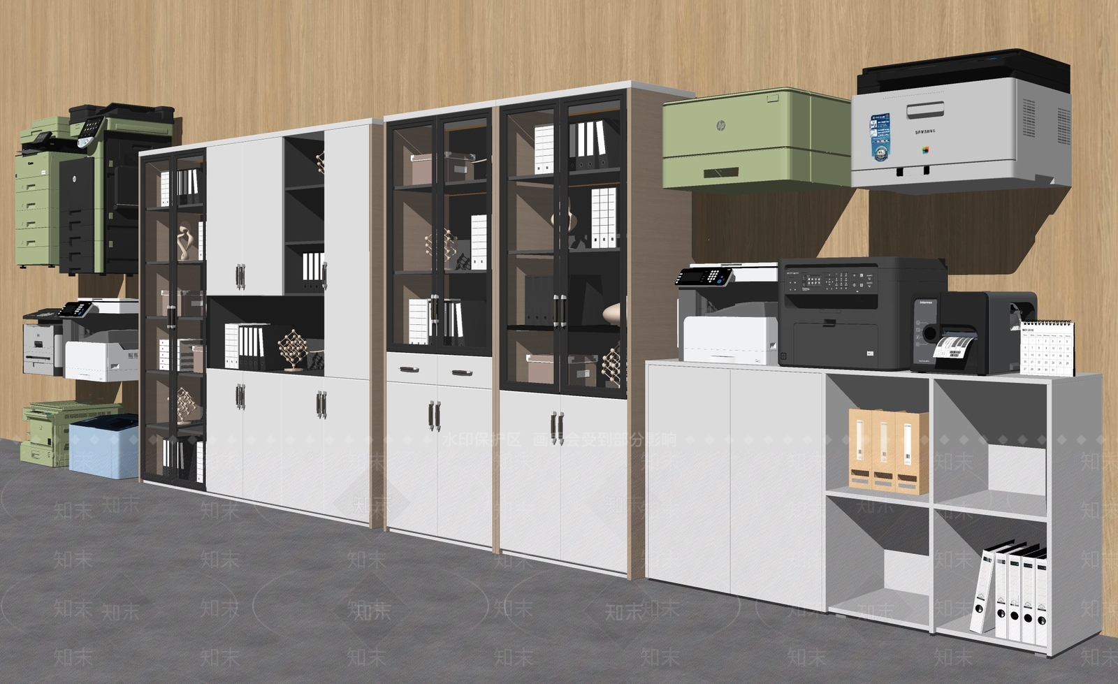 现代简约文件柜SU模型下载【ID:1231044263】