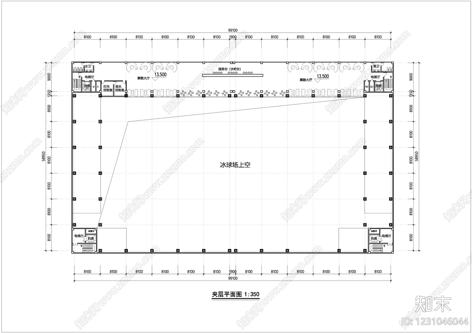 体育馆建筑cad施工图下载【ID:1231046044】