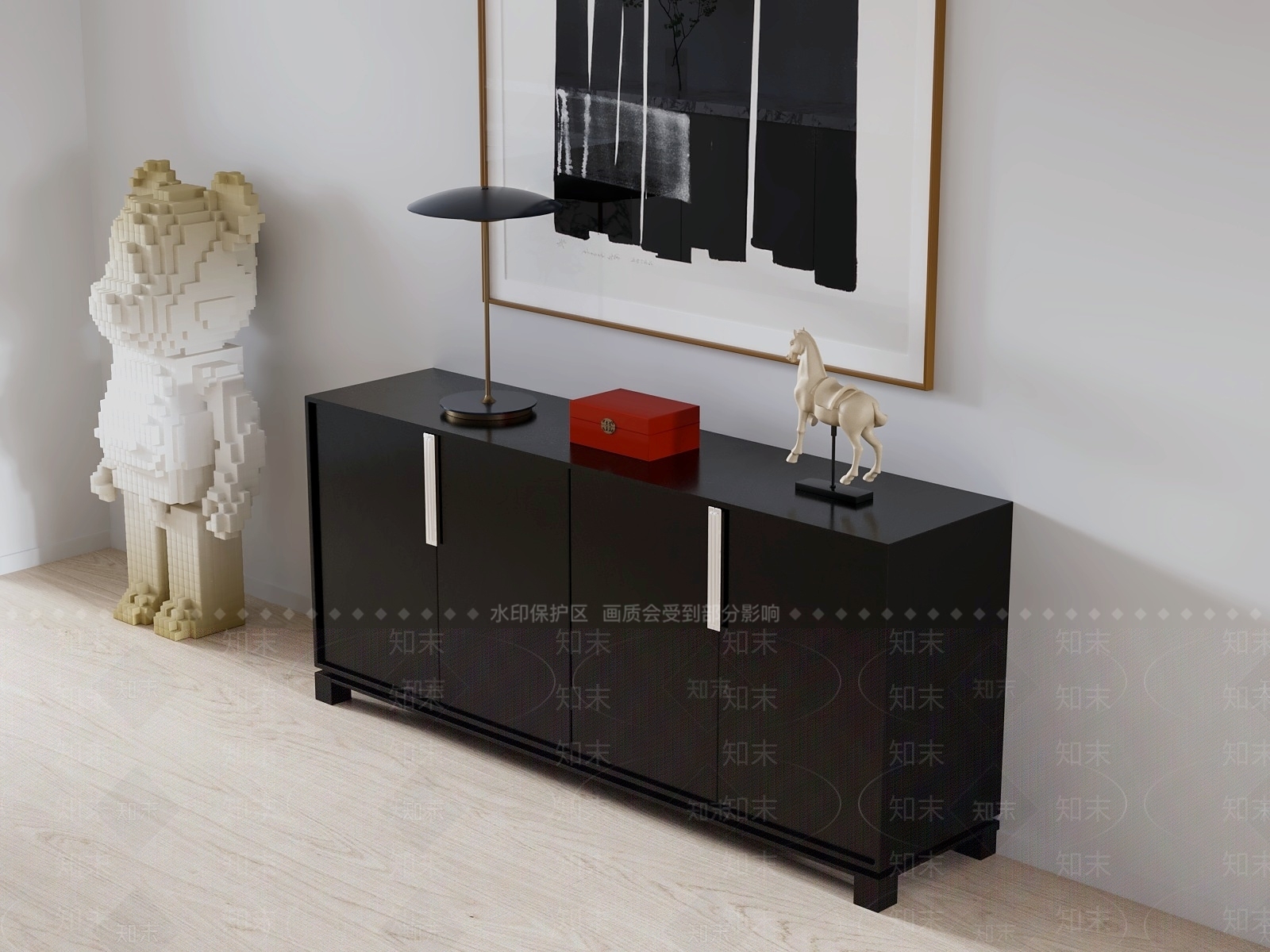 新中式餐边柜3D模型下载【ID:1231048588】