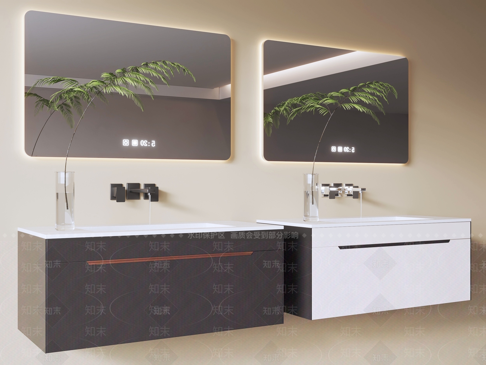 现代简约浴室柜3D模型下载【ID:1231049956】