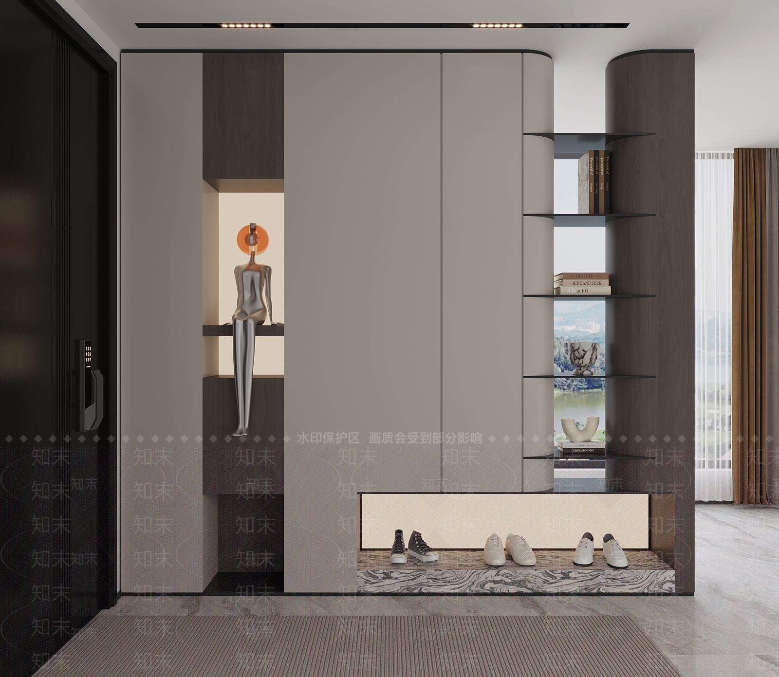 意式极简玄关柜3D模型下载【ID:1231050991】