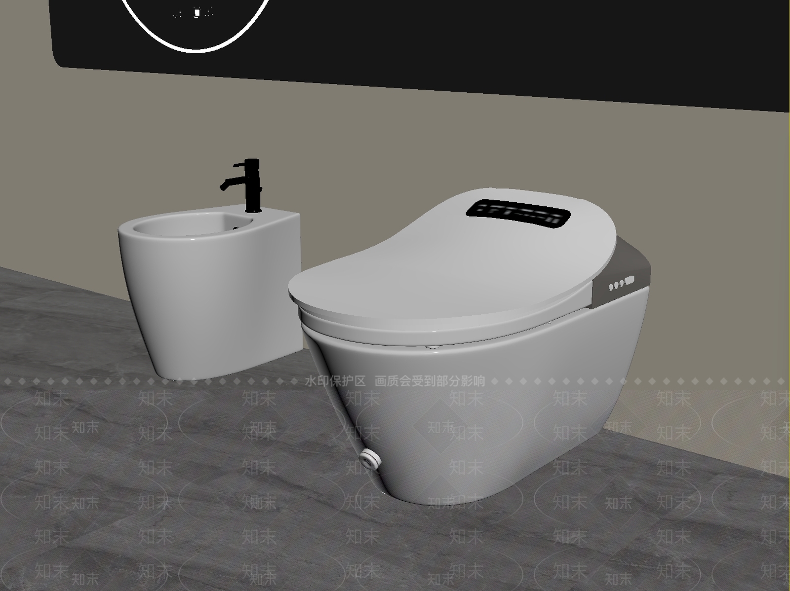 现代简约马桶SU模型下载【ID:1231051024】