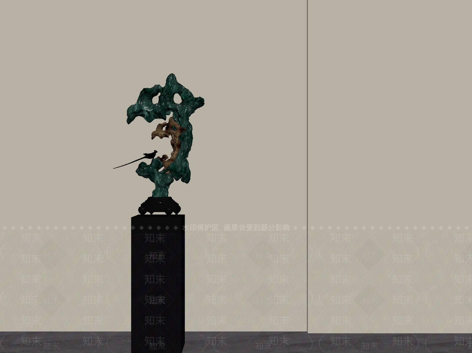 新中式雕塑摆件SU模型下载【ID:1231051339】