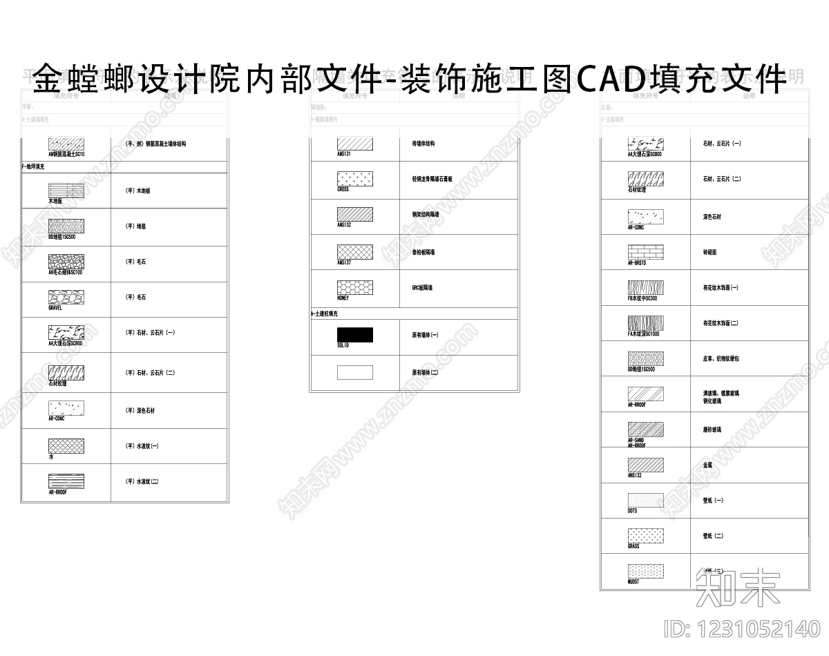 填充图案CAD图纸