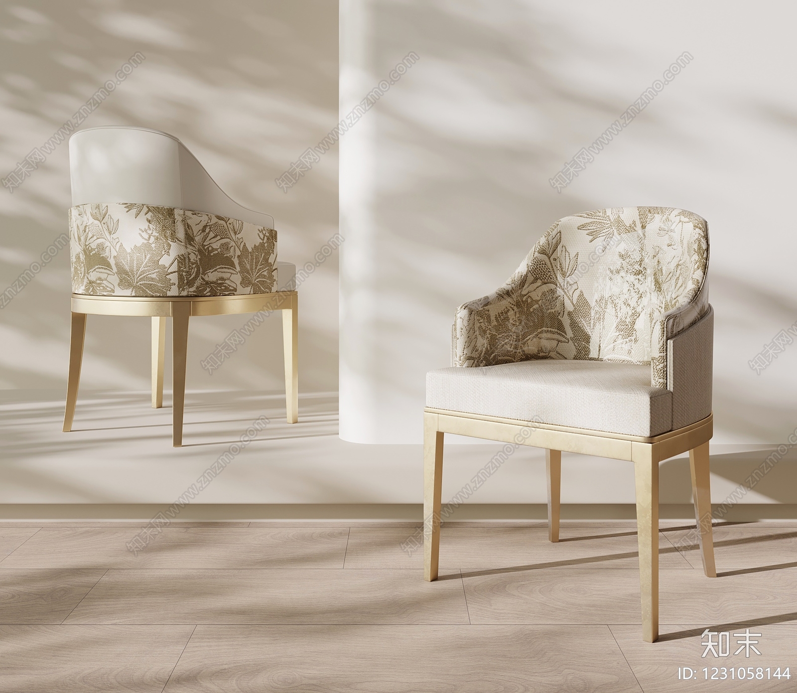 轻奢餐椅3D模型下载【ID:1231058144】