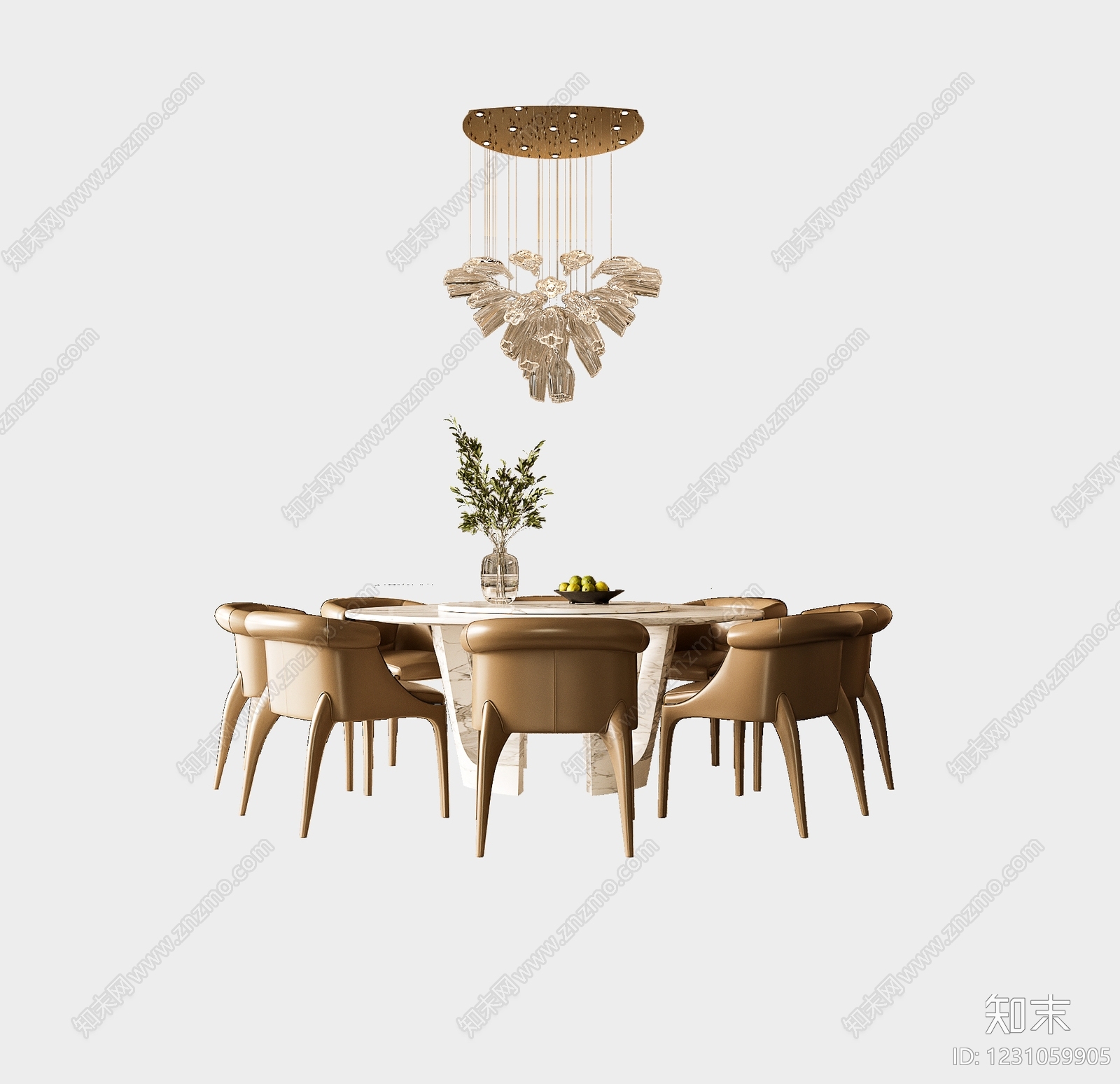 轻奢餐桌椅3D模型下载【ID:1231059905】