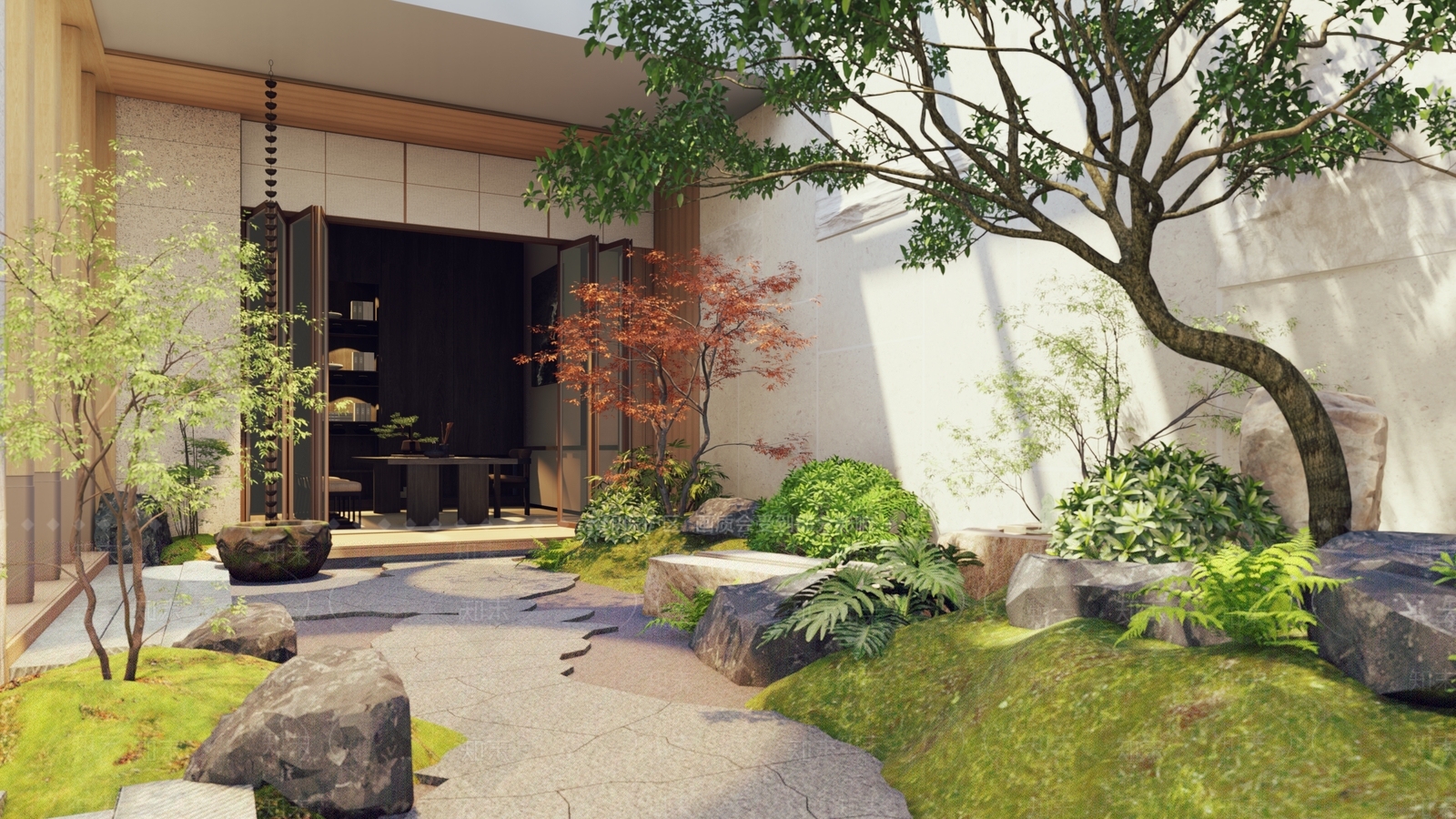 新中式景观室内景观SU模型下载【ID:1231062083】