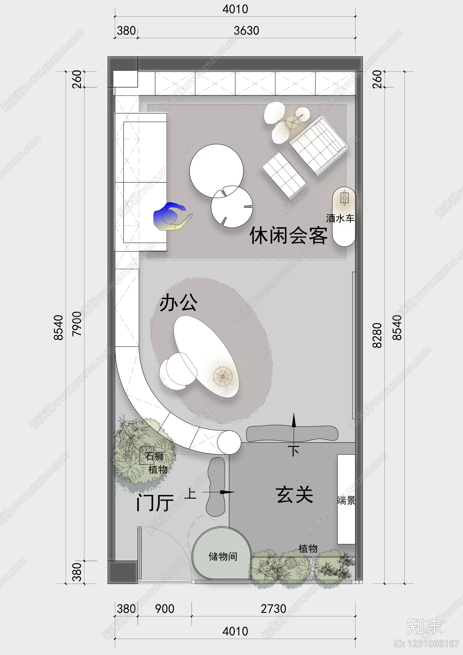 独立办公室CAD图纸