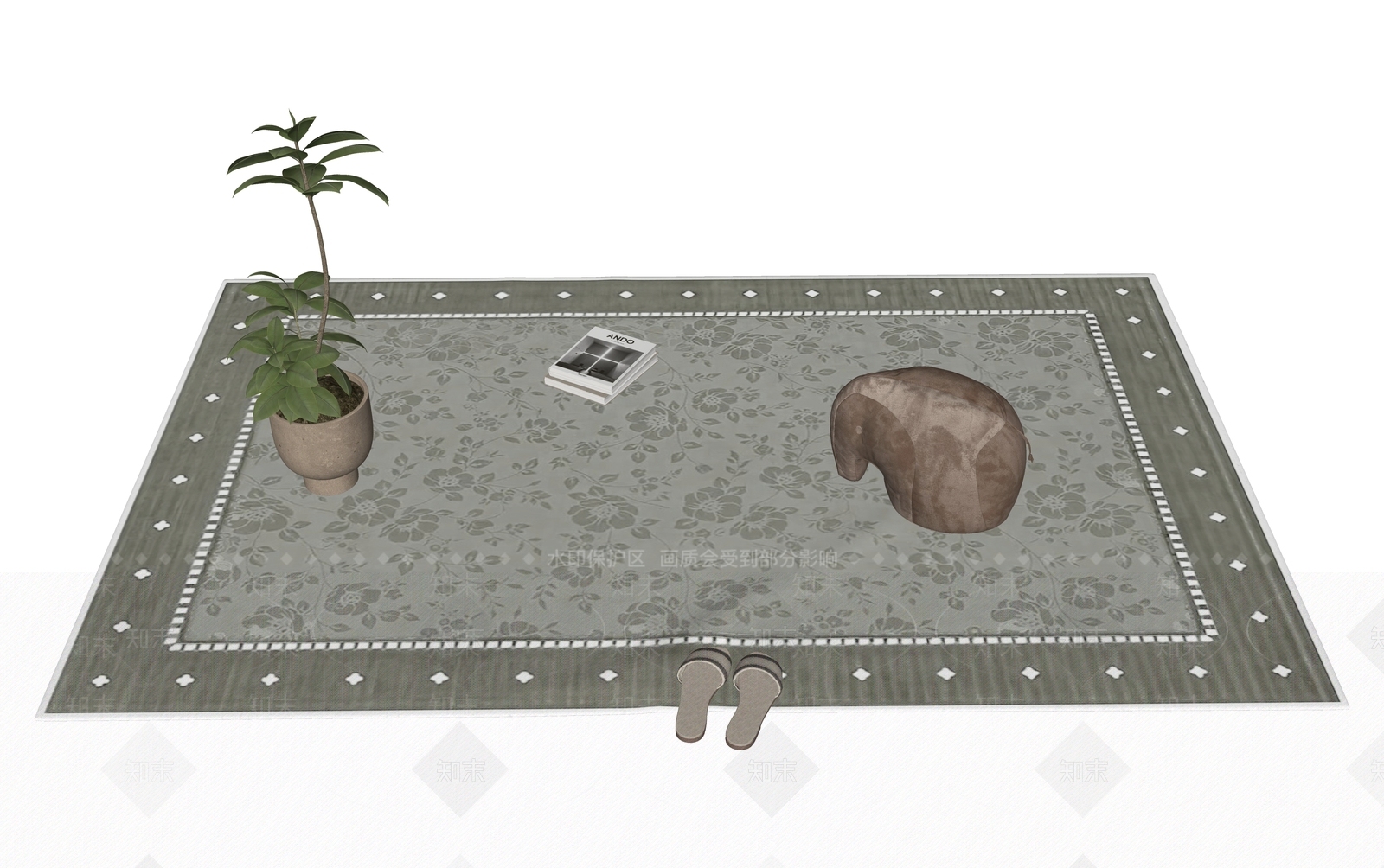 侘寂地毯SU模型下载【ID:1231069241】
