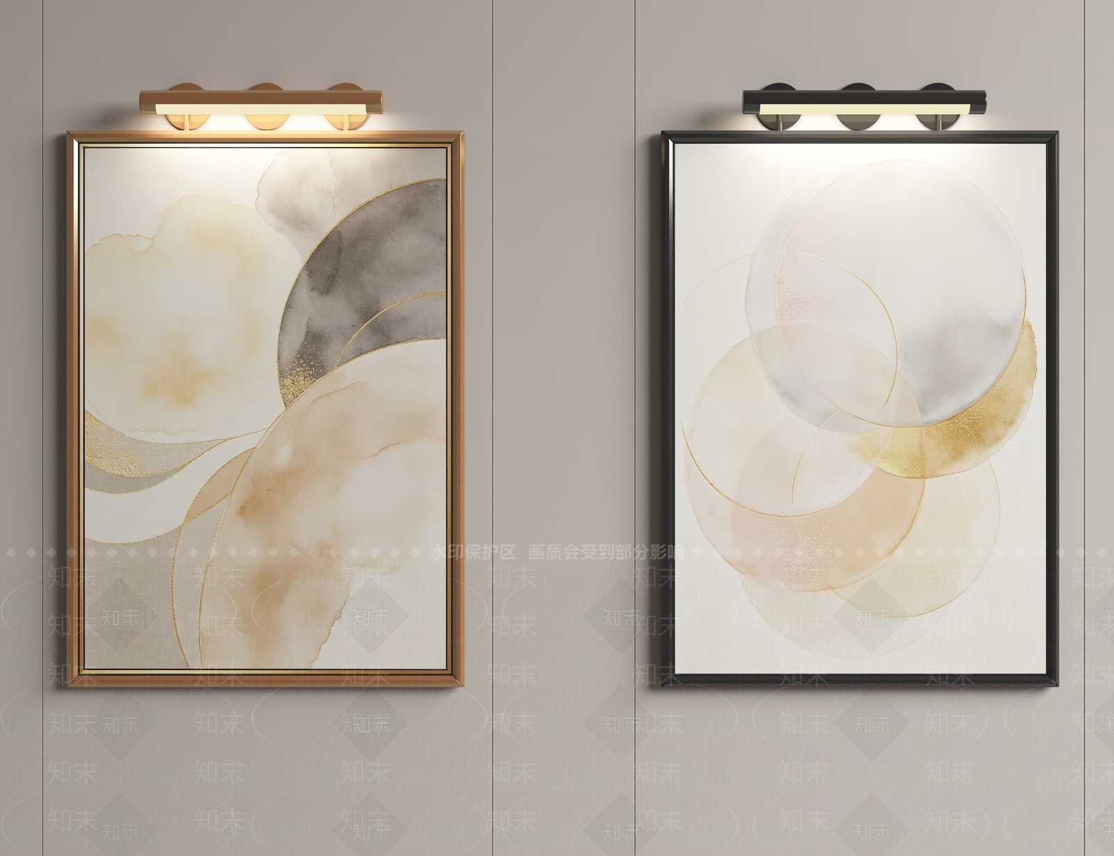 轻奢抽象挂画3D模型下载【ID:1231072021】