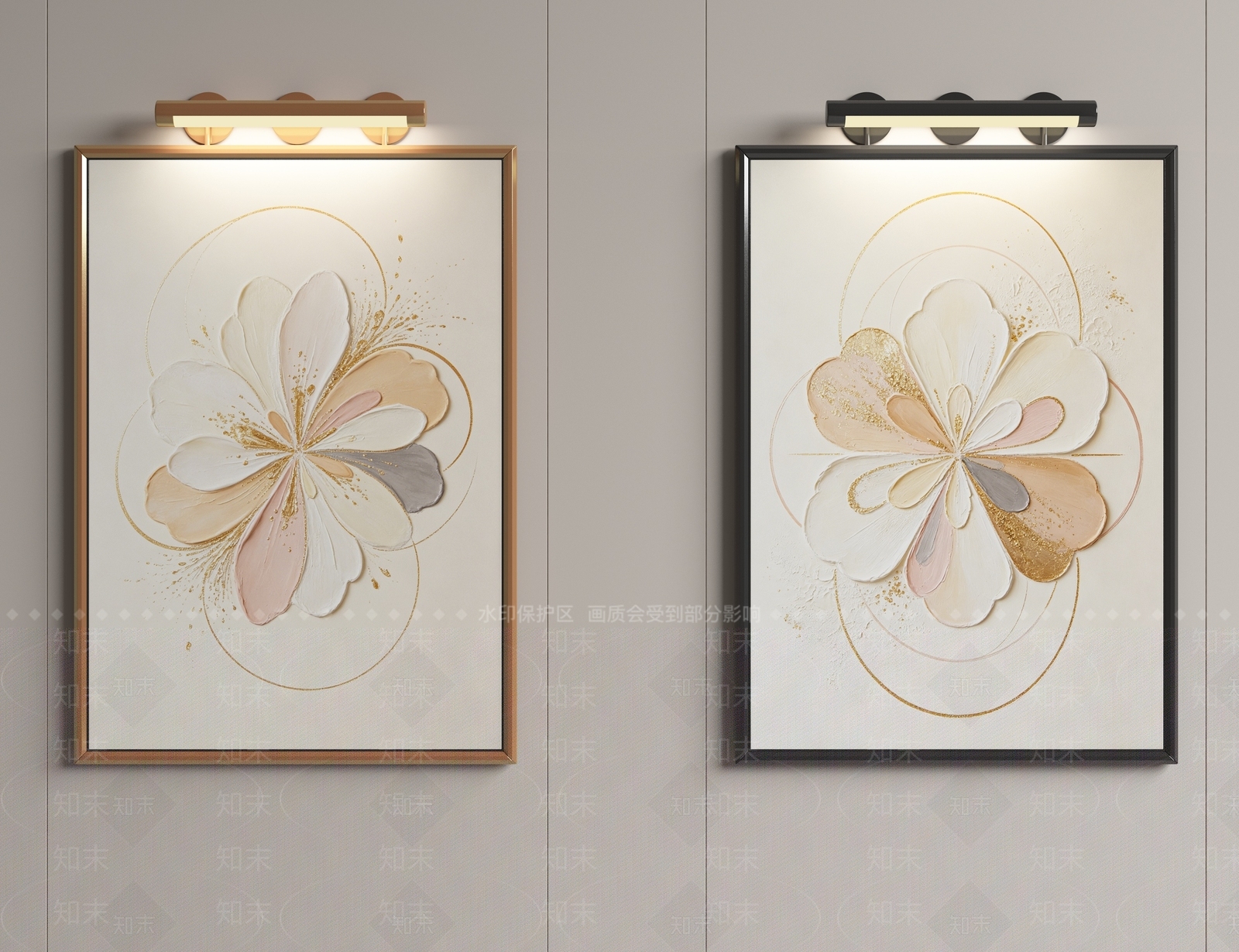 轻奢抽象挂画3D模型下载【ID:1231072221】