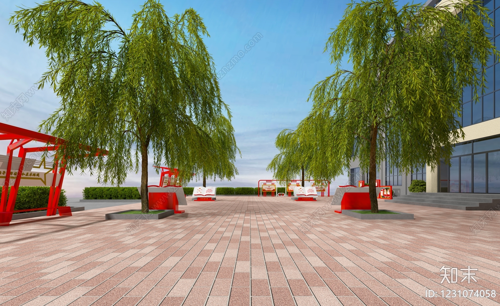 现代主义广场景观3D模型下载【ID:1231074058】
