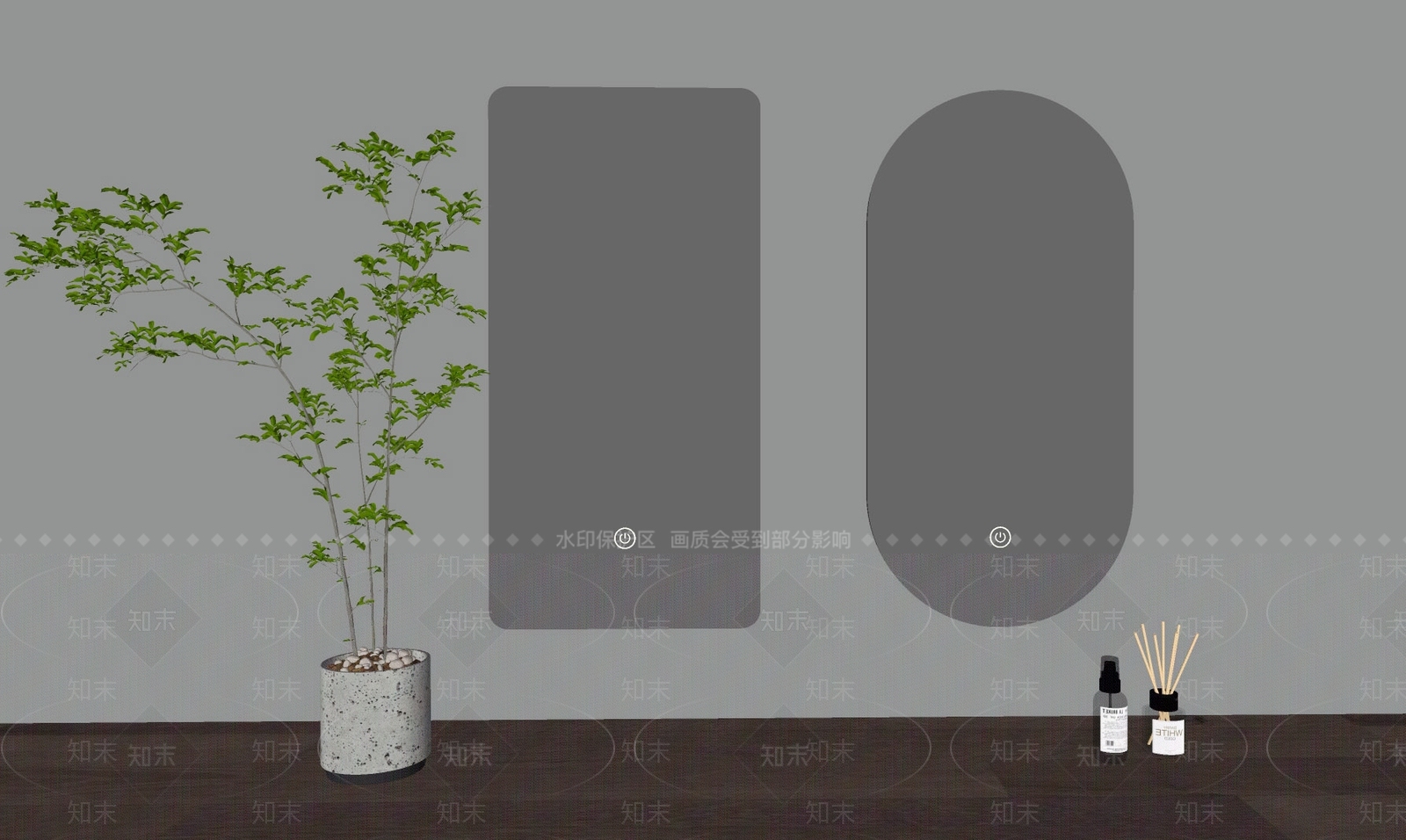 现代简约镜子SU模型下载【ID:1231074424】